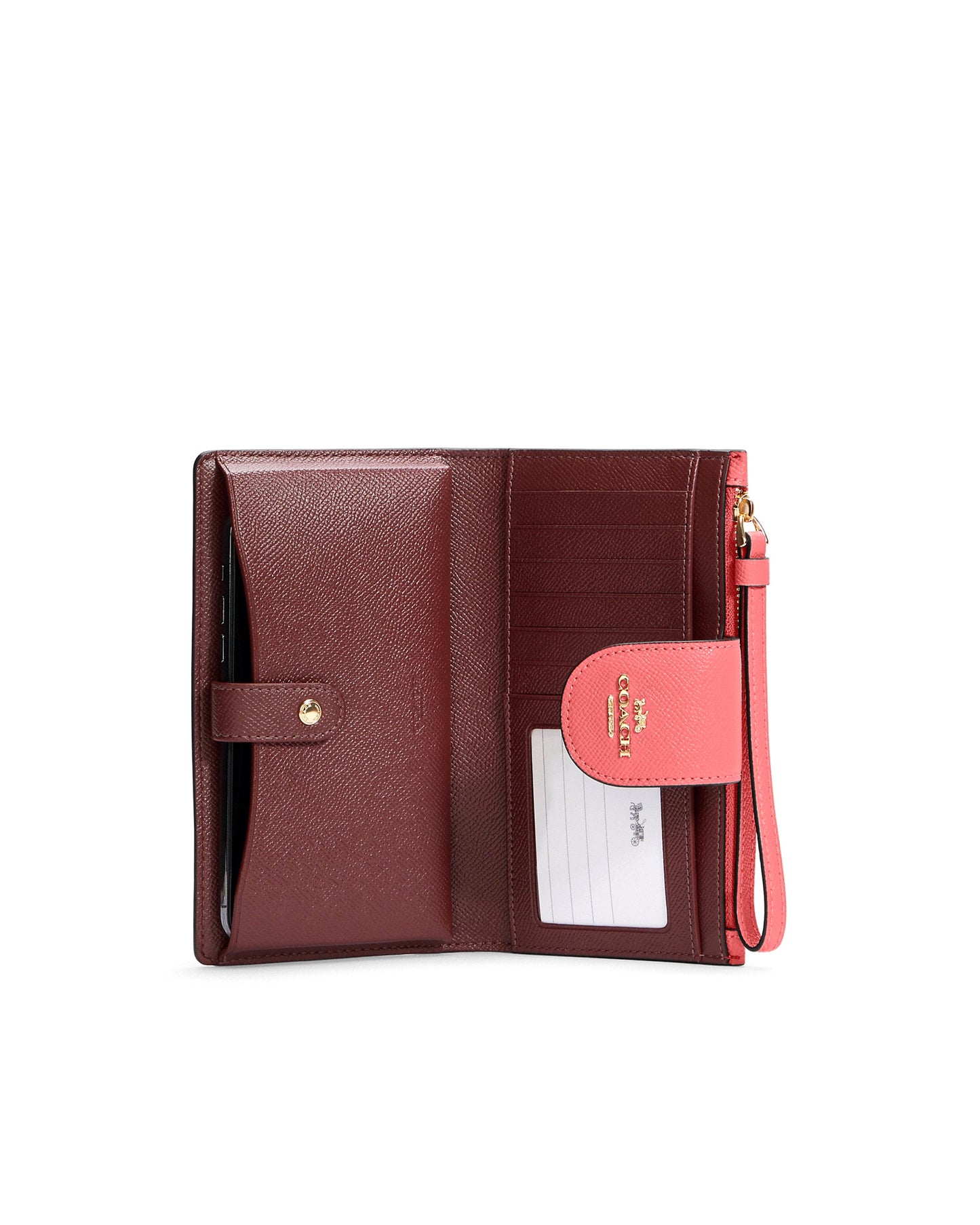 title:Coach Women's Tech Phone Wallet;color:Pink Lemonade