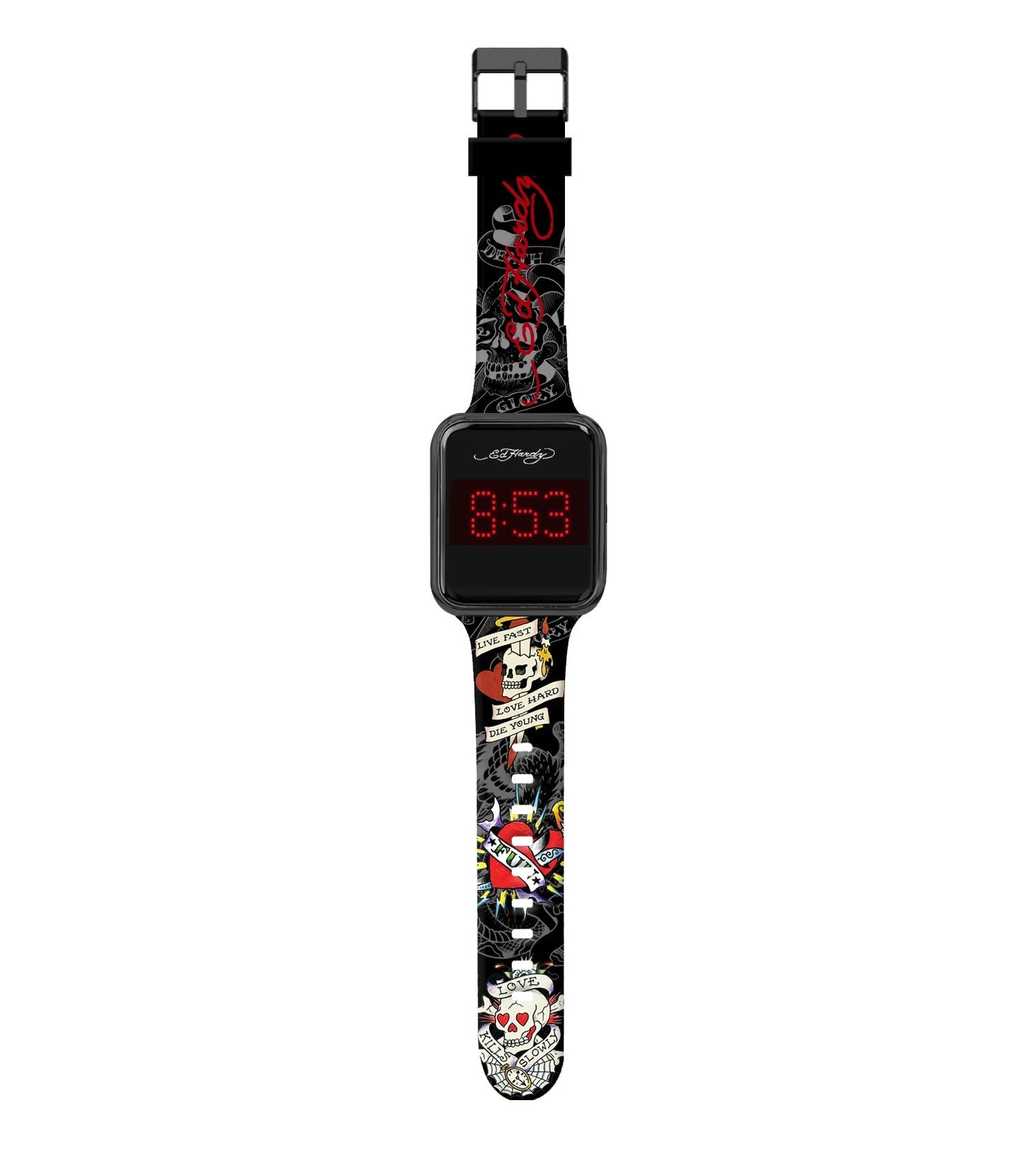 Ed Hardy Men's Multicolor Silicone Strap Watch 45mm