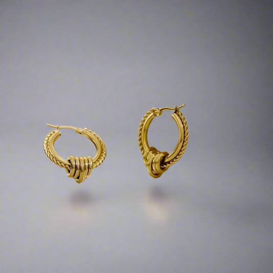 18K Gold Plated Bold Braided Hoop Earrings