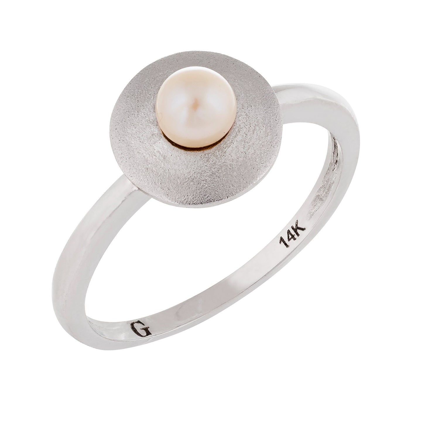 title:Splendid Pearls 14K White Gold Pearl Ring;color:White