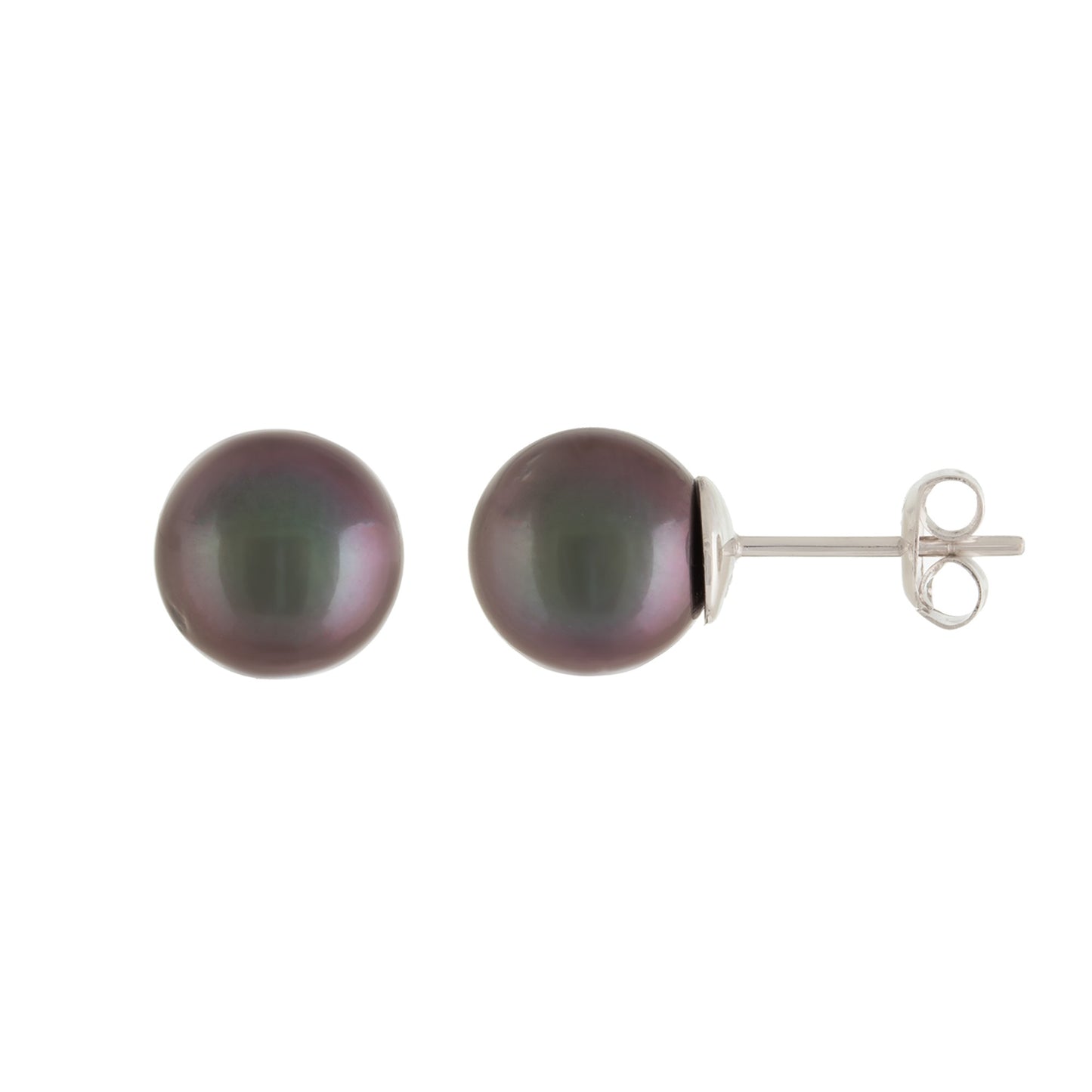 title:Splendid Pearls 8mm Tahitian Pearl Stud Earrings;color:White