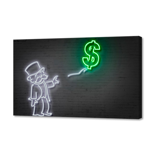 Dollar Balloon Fine Art Stretched Canvas