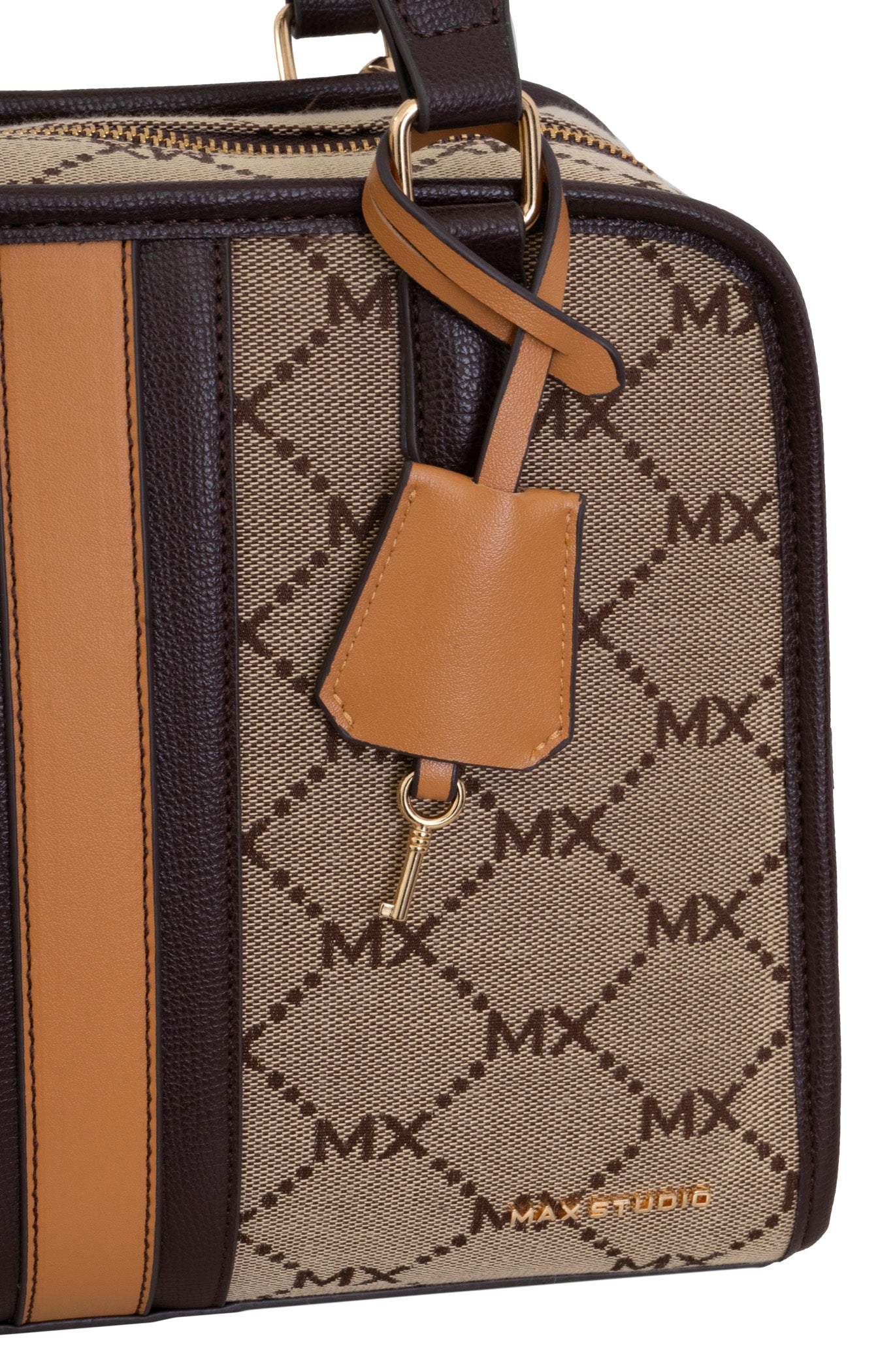 Max Studio Signature Jacquard Satchel Bag with Adjustable Crossbody Strap