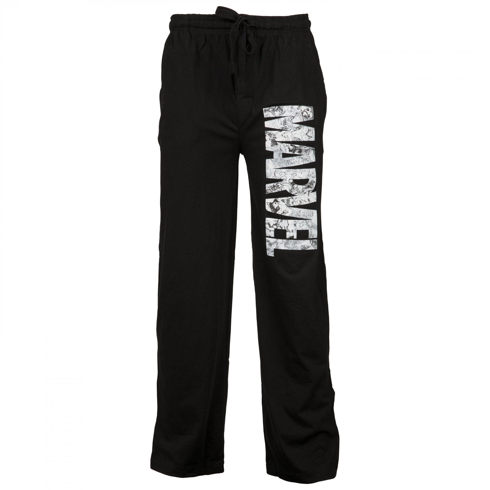 title:Marvel Logo Sketch Sleep Pants;color:Black