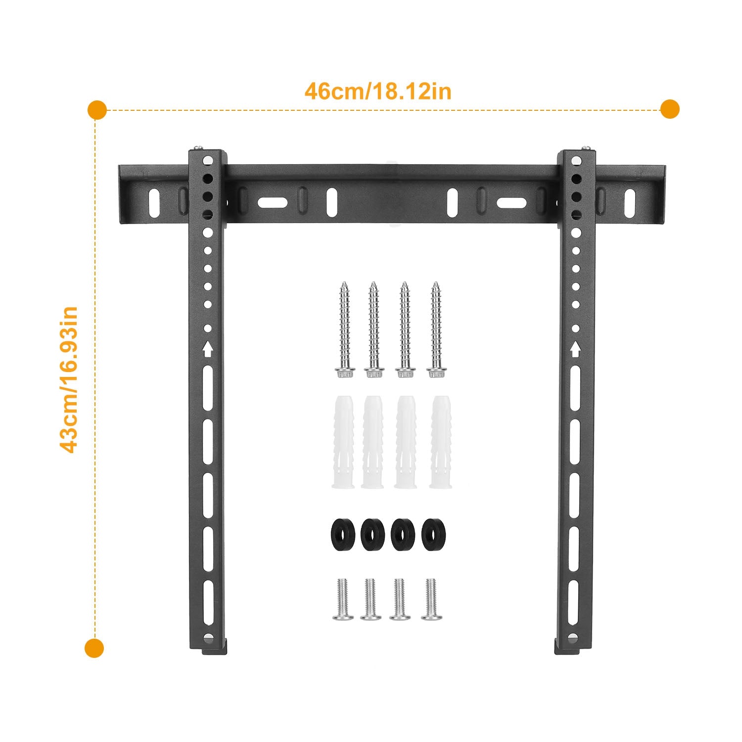 title:TV Wall Mount TV Wall Holder Bracket Support 32-65 inch Flat TV Max Hole Distance 400x400mm Hold Up To 30kg/66.14lbs- Electronics;color:Black