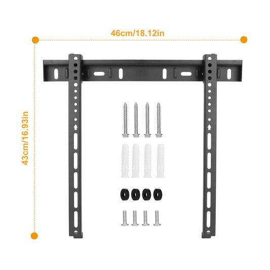 title:TV Wall Mount TV Wall Holder Bracket Support 32-65 inch Flat TV Max Hole Distance 400x400mm Hold Up To 30kg/66.14lbs- Electronics;color:Black