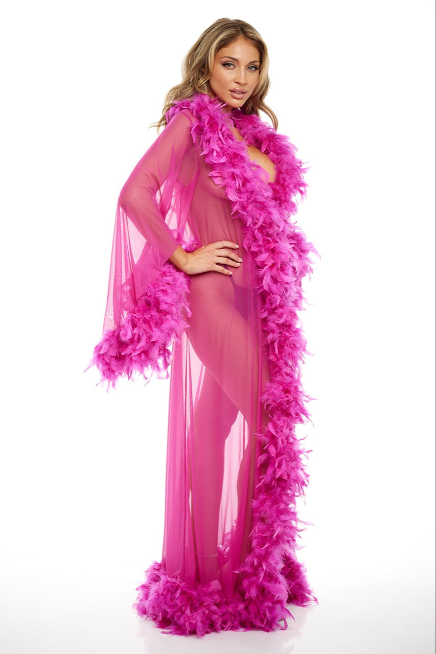 Oh La La Cheri ABBY FEATHER LONG ROBE