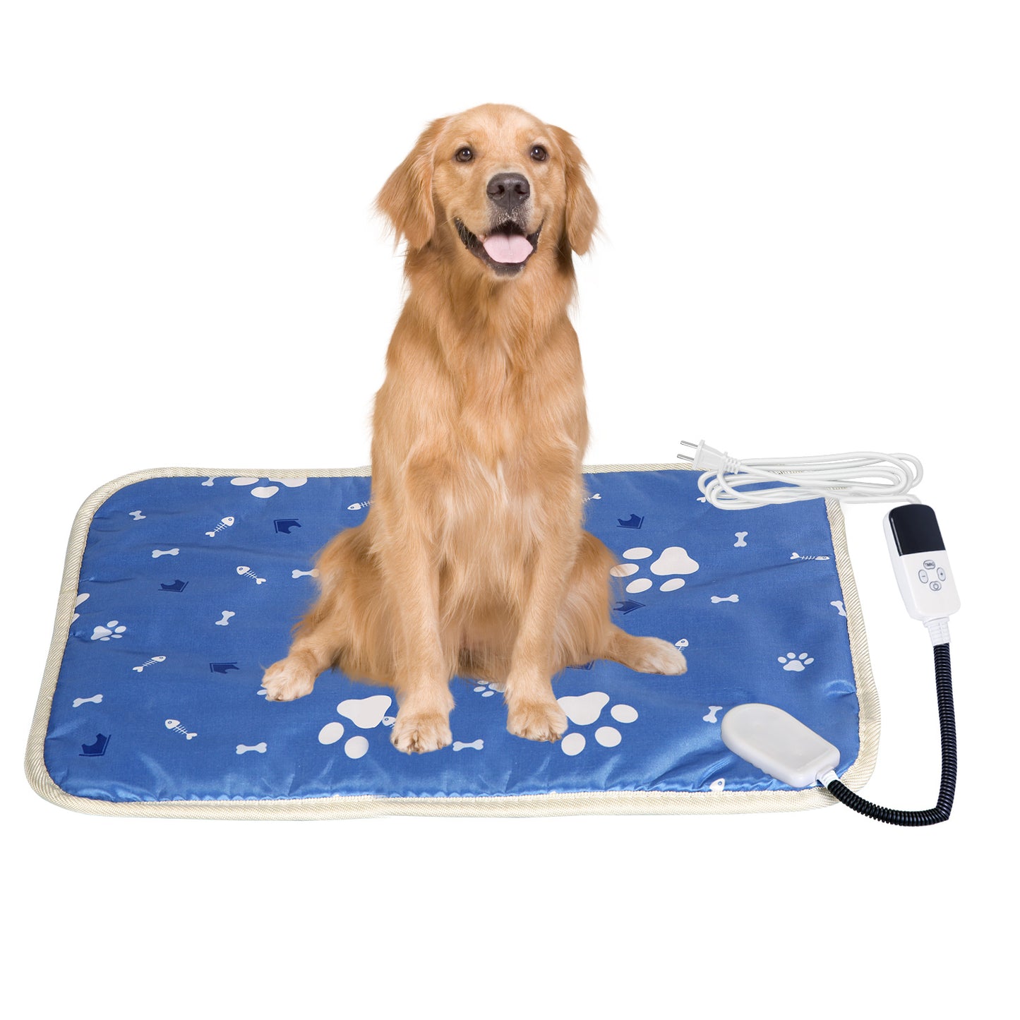 title:Fresh Fab Finds Pet Heating Pad Electric Dog Cat Heating Mat Waterproof Warming Blanket with 9 Heating Levels 4 Timer Setting Constan On Function Chewing-resistant S/;color:Blue