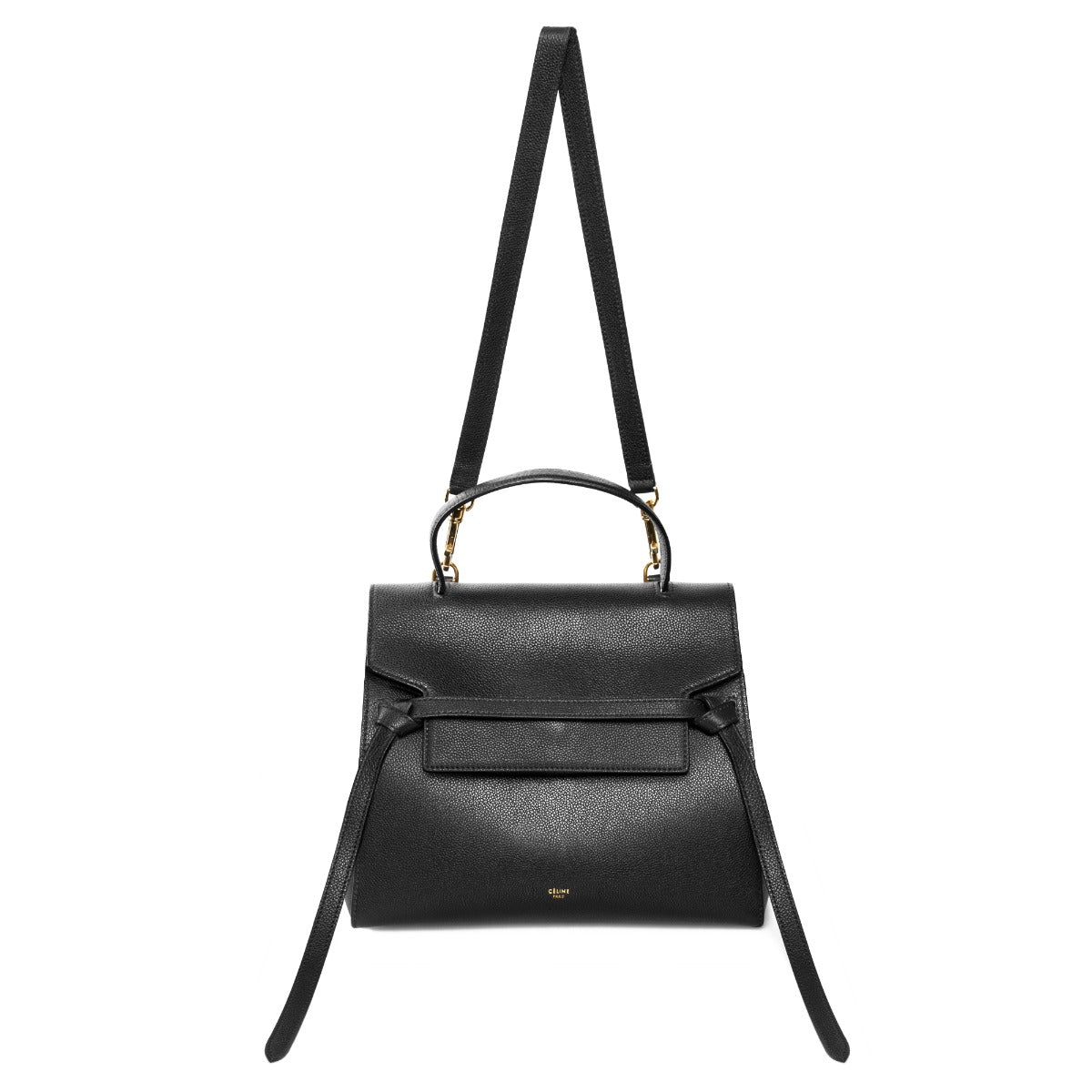 Celine Black Leather Micro Belt Top Handle Bag Celine