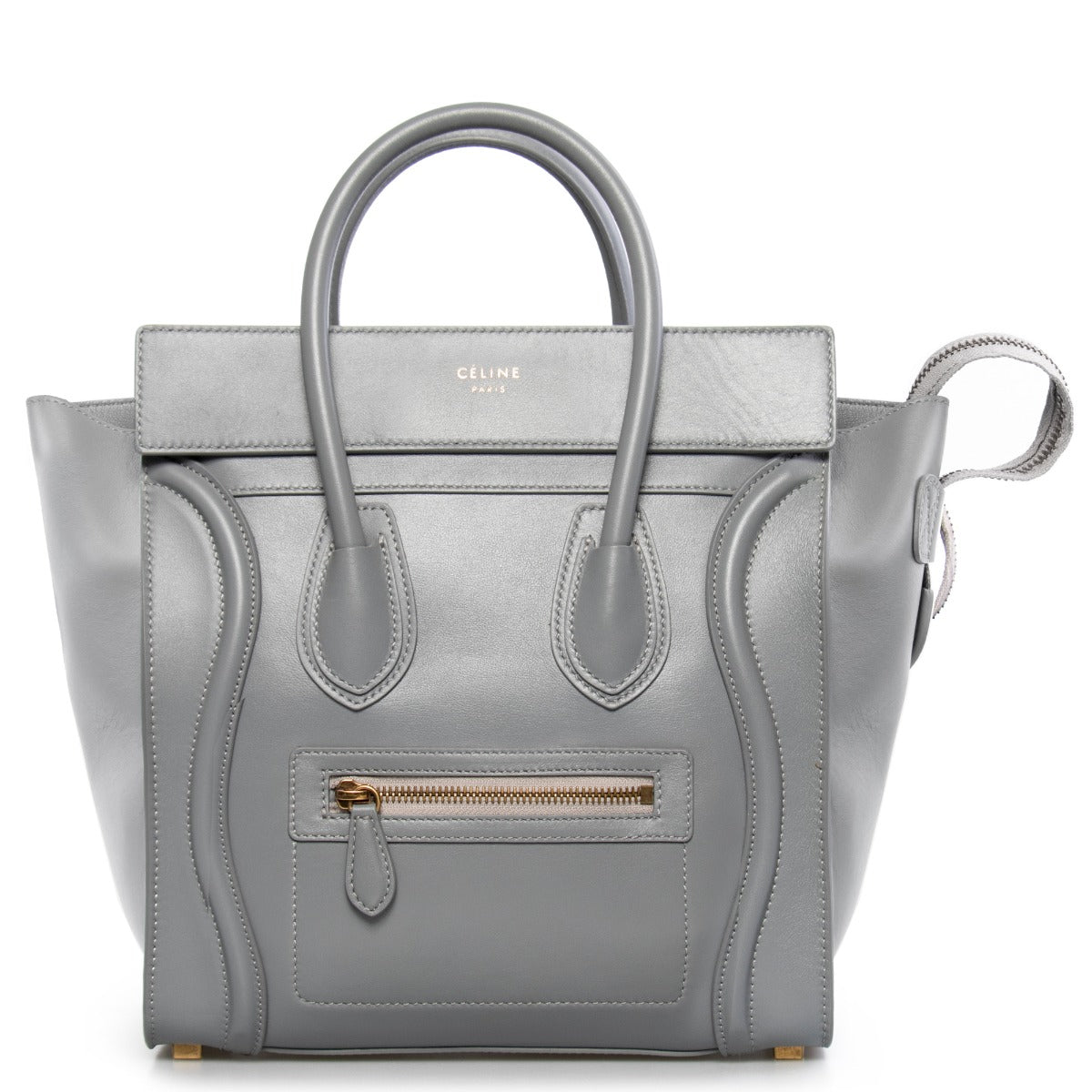 title:Celine Micro Luggage Handbag | Smooth gray Calfskin;color:Gray