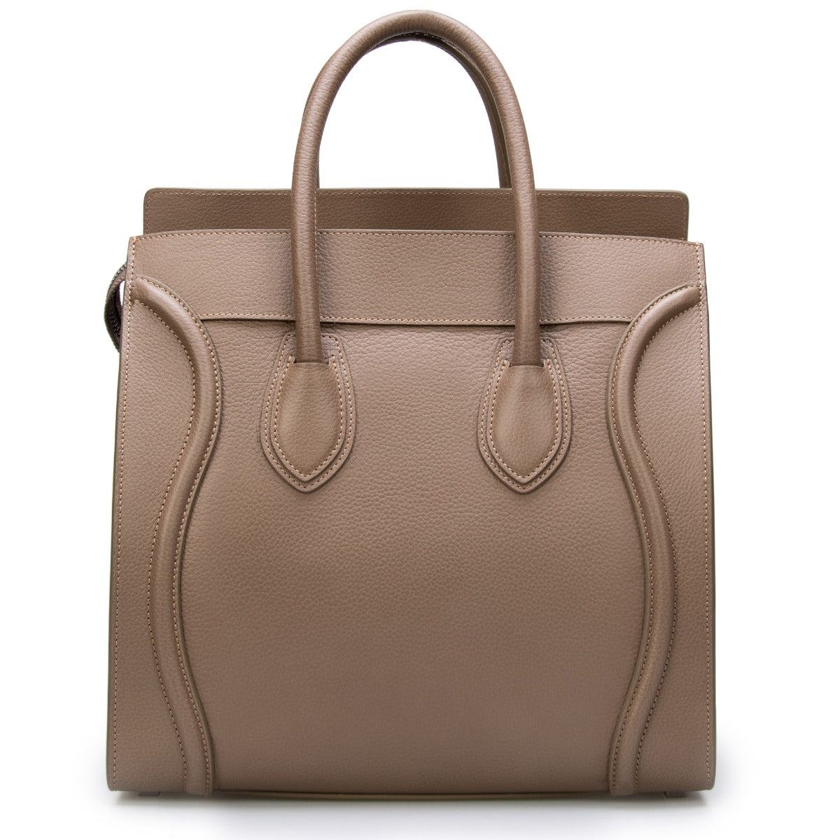 title:Celine Mini Luggage Bag in Dune Grain Leather;color:Dune