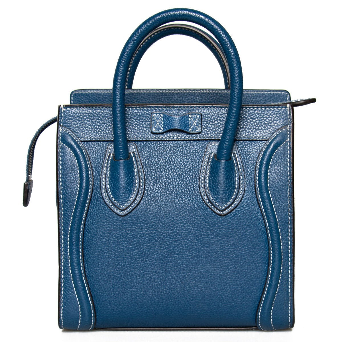 title:Celine Nano Luggage Navy Calfskin Leather Bag;color:Navy