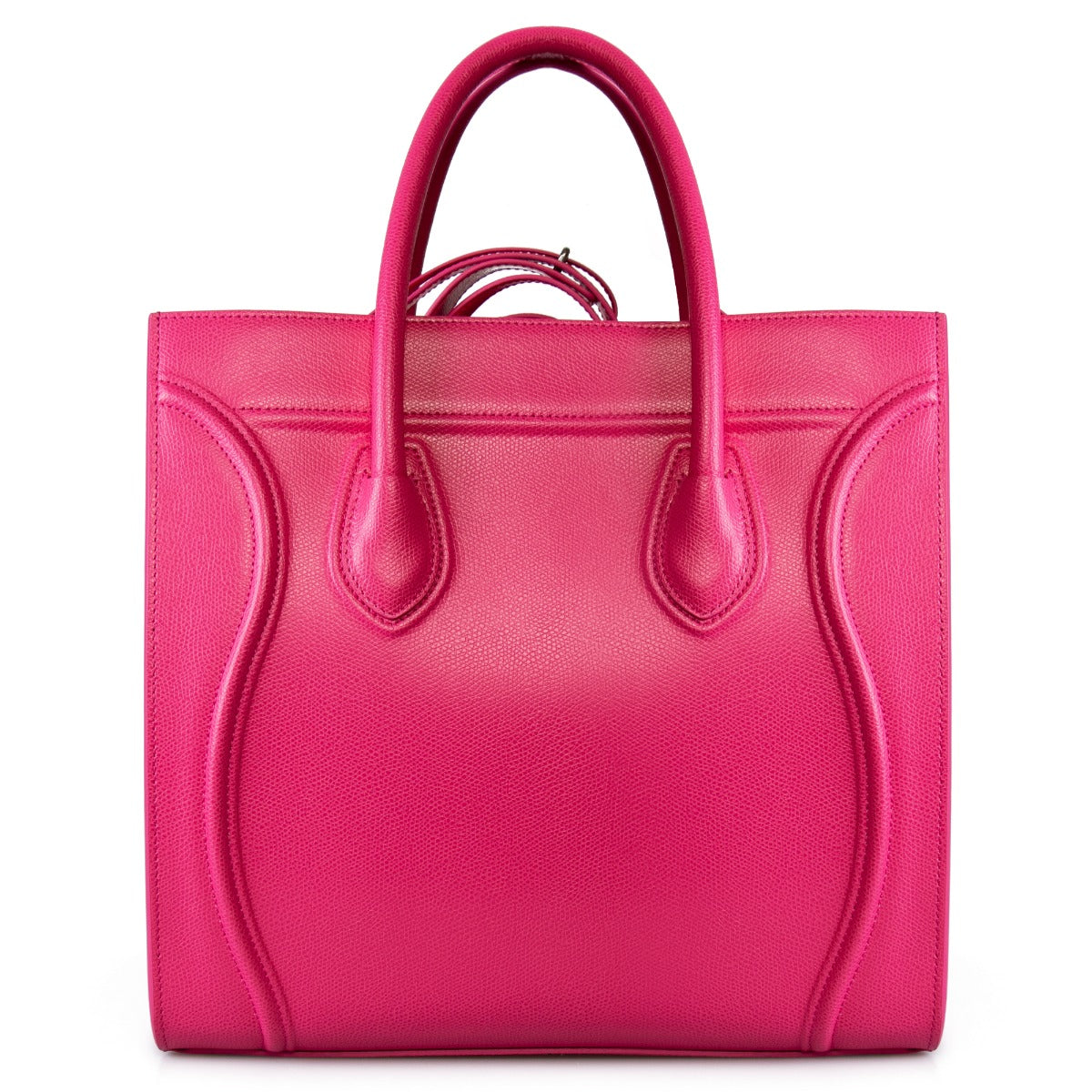 title:Celine Medium Luggage Phantom Bag In Fuchsia Baby Grained Calfskin Leather;color:Pink