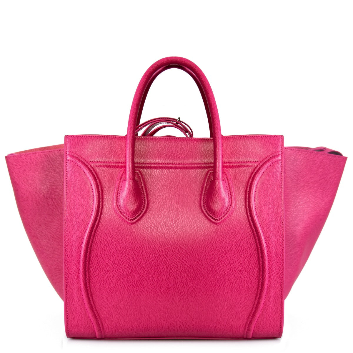 title:Celine Medium Luggage Phantom Bag In Fuchsia Baby Grained Calfskin Leather;color:Pink