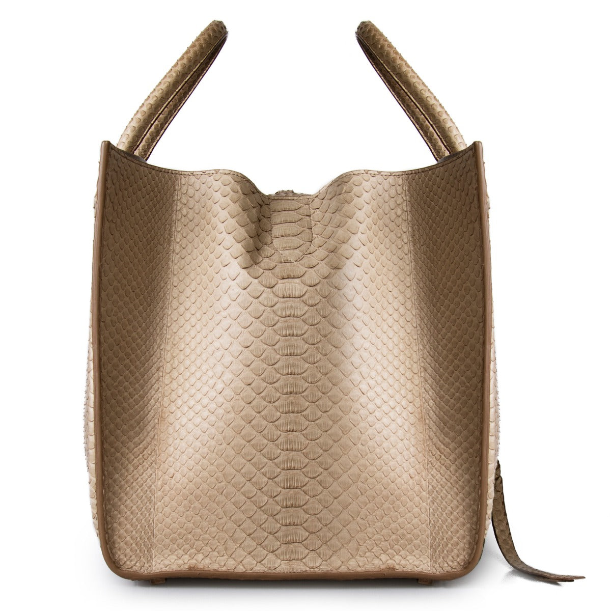 title:Celine Medium Luggage Phantom Bag In Taupe Python;color:Beige