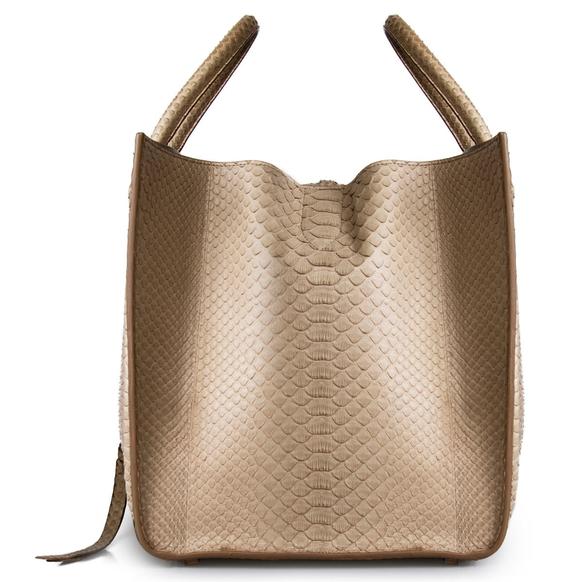 title:Celine Medium Luggage Phantom Bag In Taupe Python;color:Beige