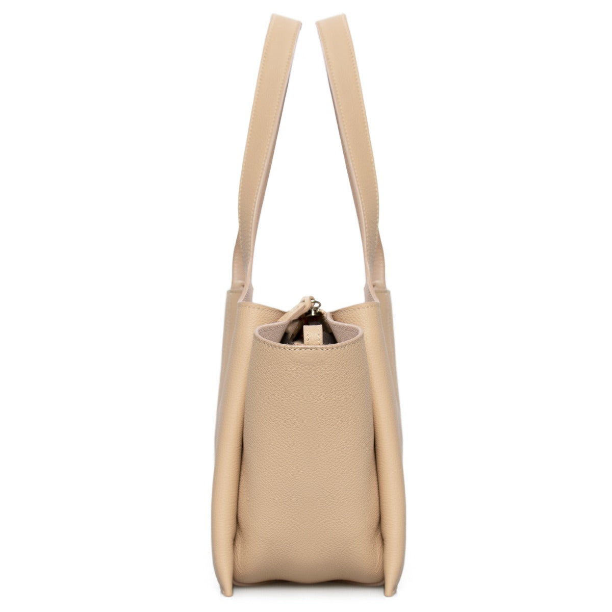 title:Celine Tri-Fold Shoulder Bag | Beige Grained Calfskin Leather;color:Beige