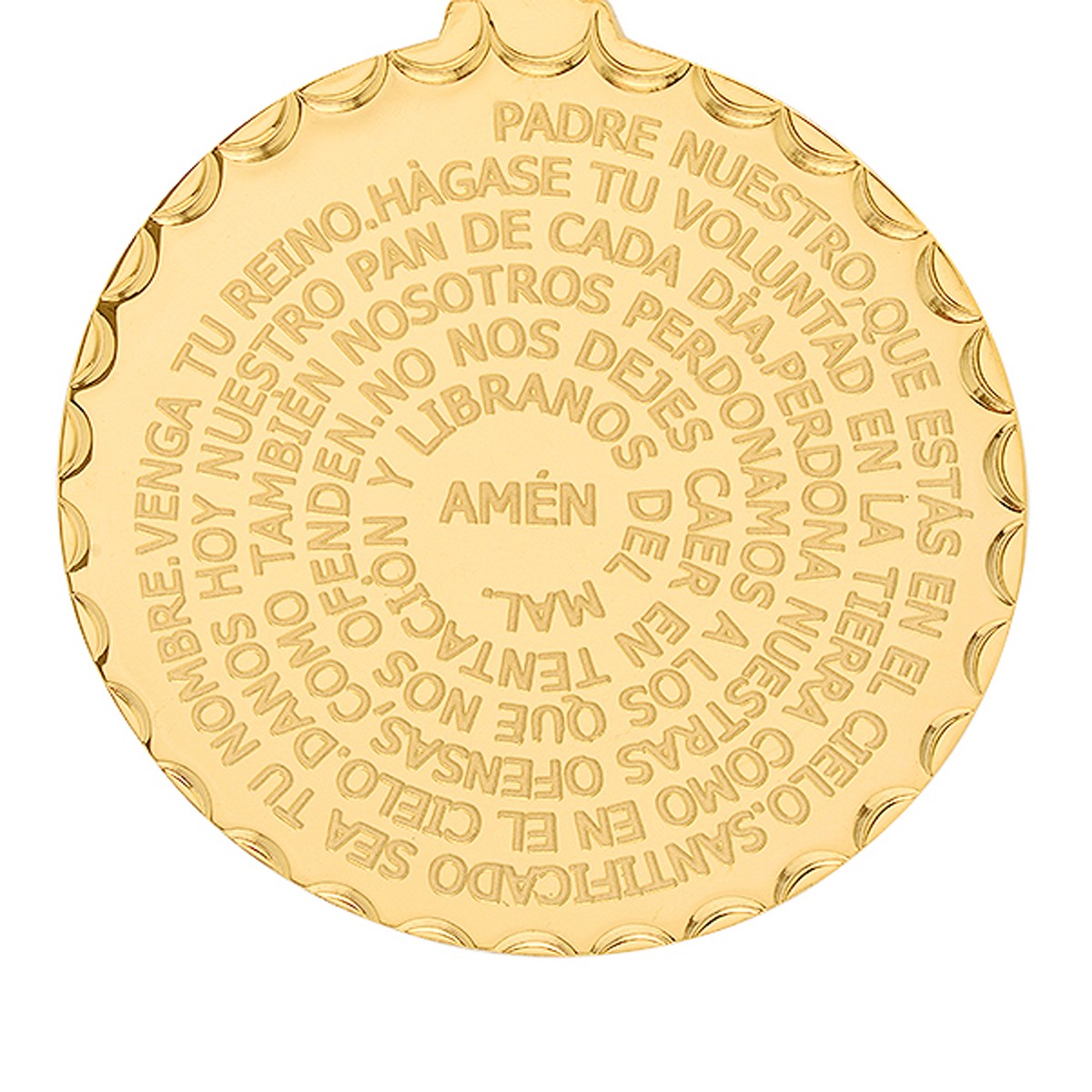 SteelTime Padre Nuestro Prayer Medallion Necklace