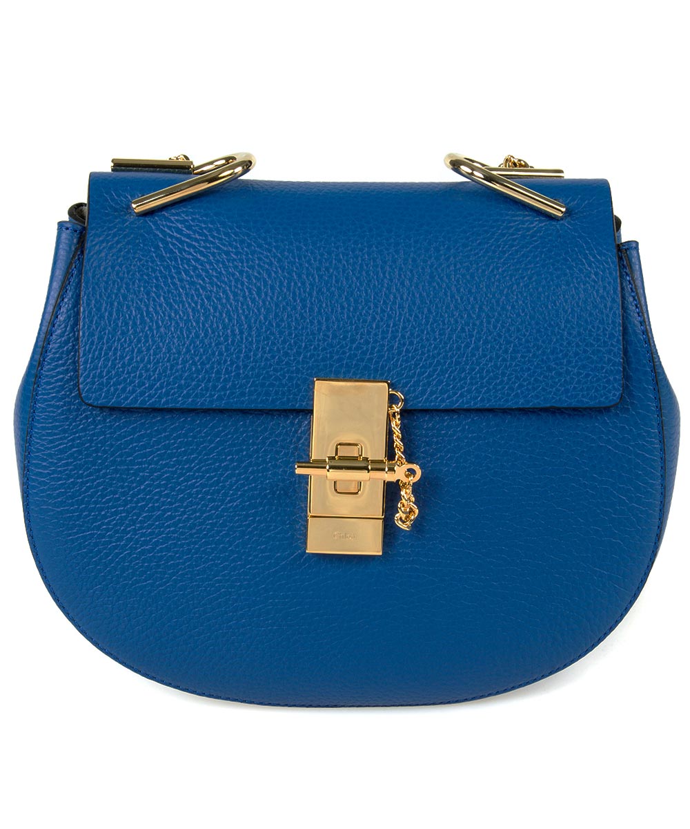 title:Chloe Drew Bag | Blue with Gold Hardware | Medium;color:Blue