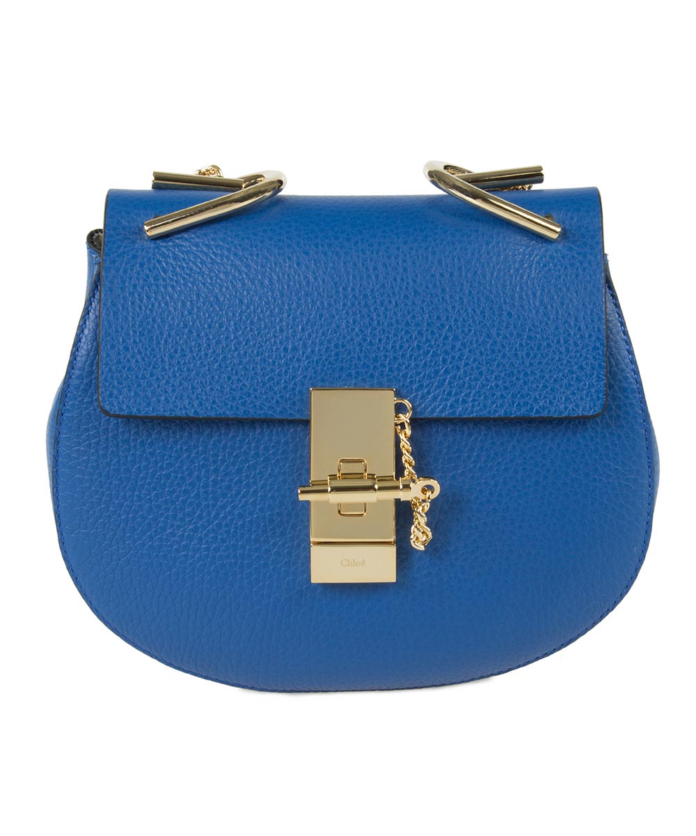 title:Chloe Drew Bag | Blue with Gold Hardware | Small;color:Blue