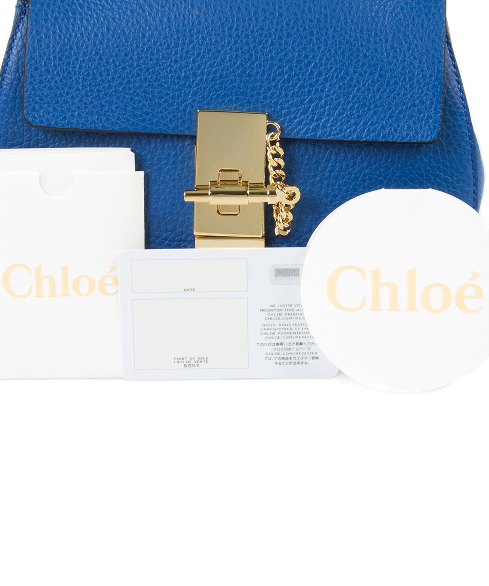 title:Chloe Drew Bag | Blue with Gold Hardware | Small;color:Blue