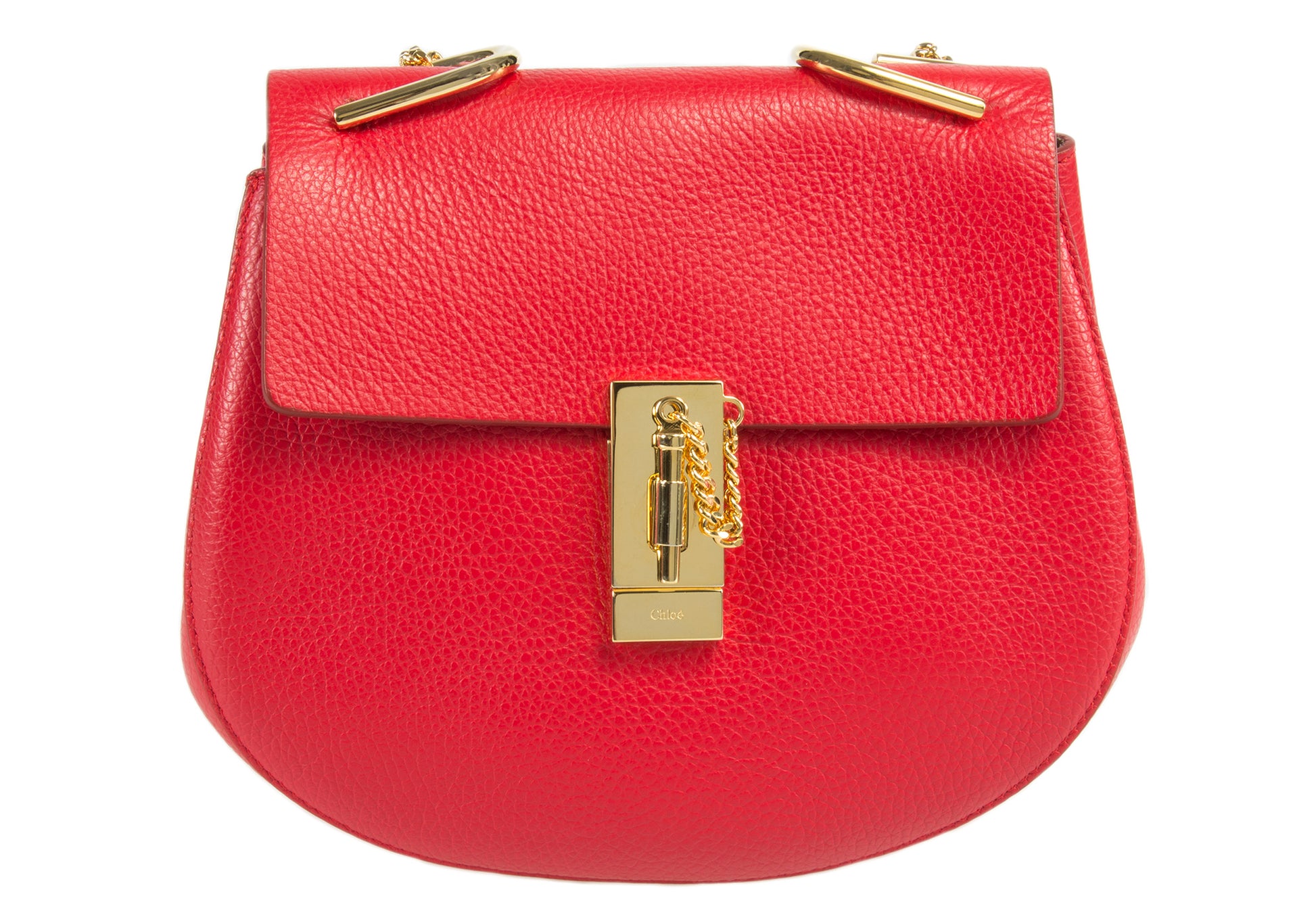 title:Chloe Drew Shoulder Bag | Plaid Red w/ Gold Hardware | Size Medium;color:Red