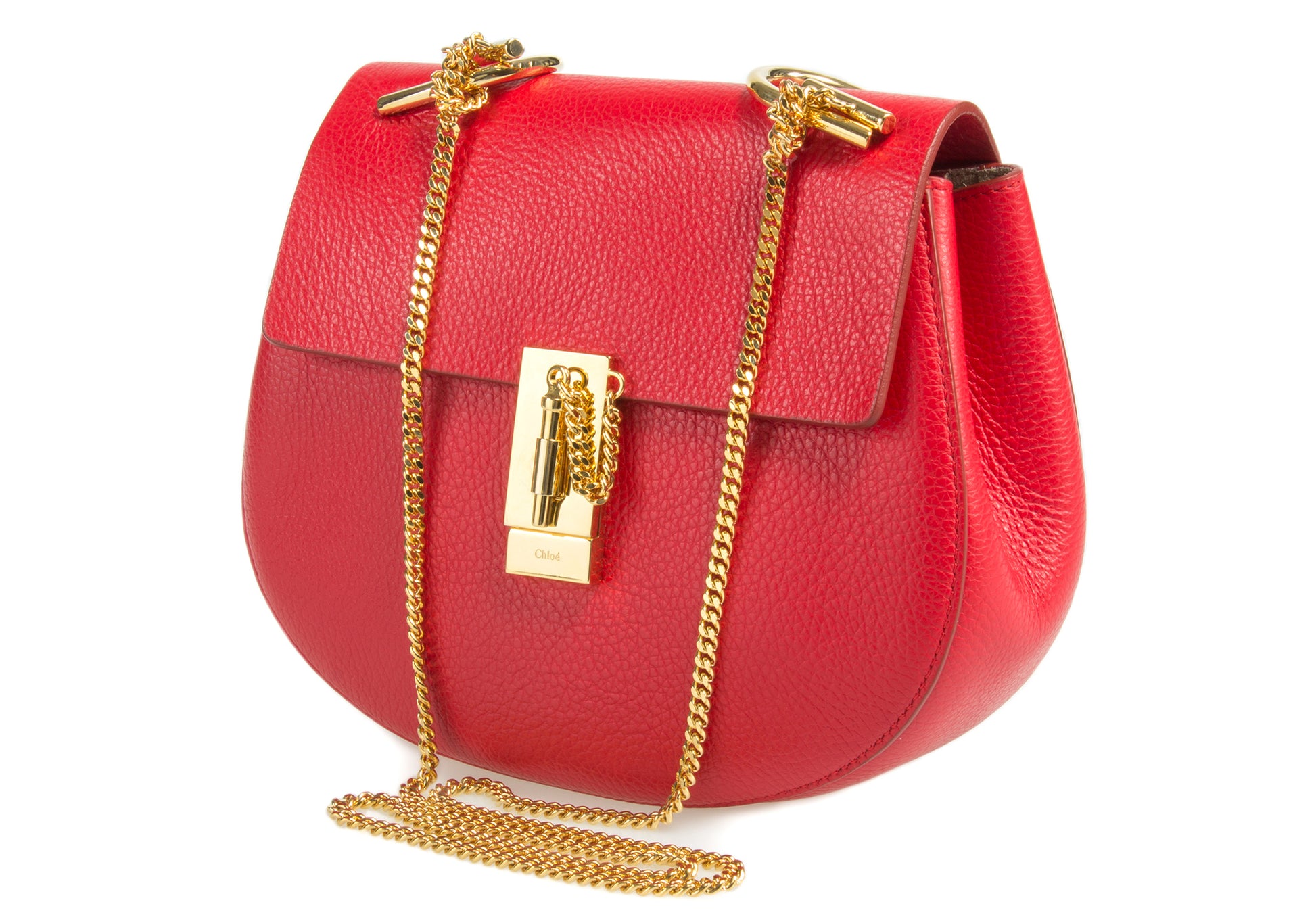 title:Chloe Drew Shoulder Bag | Plaid Red w/ Gold Hardware | Size Medium;color:Red