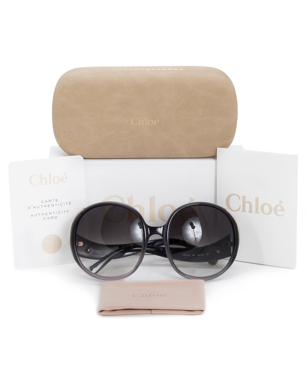 title:Chloe Oval Sunglasses CE727S 427 59;color:Blue