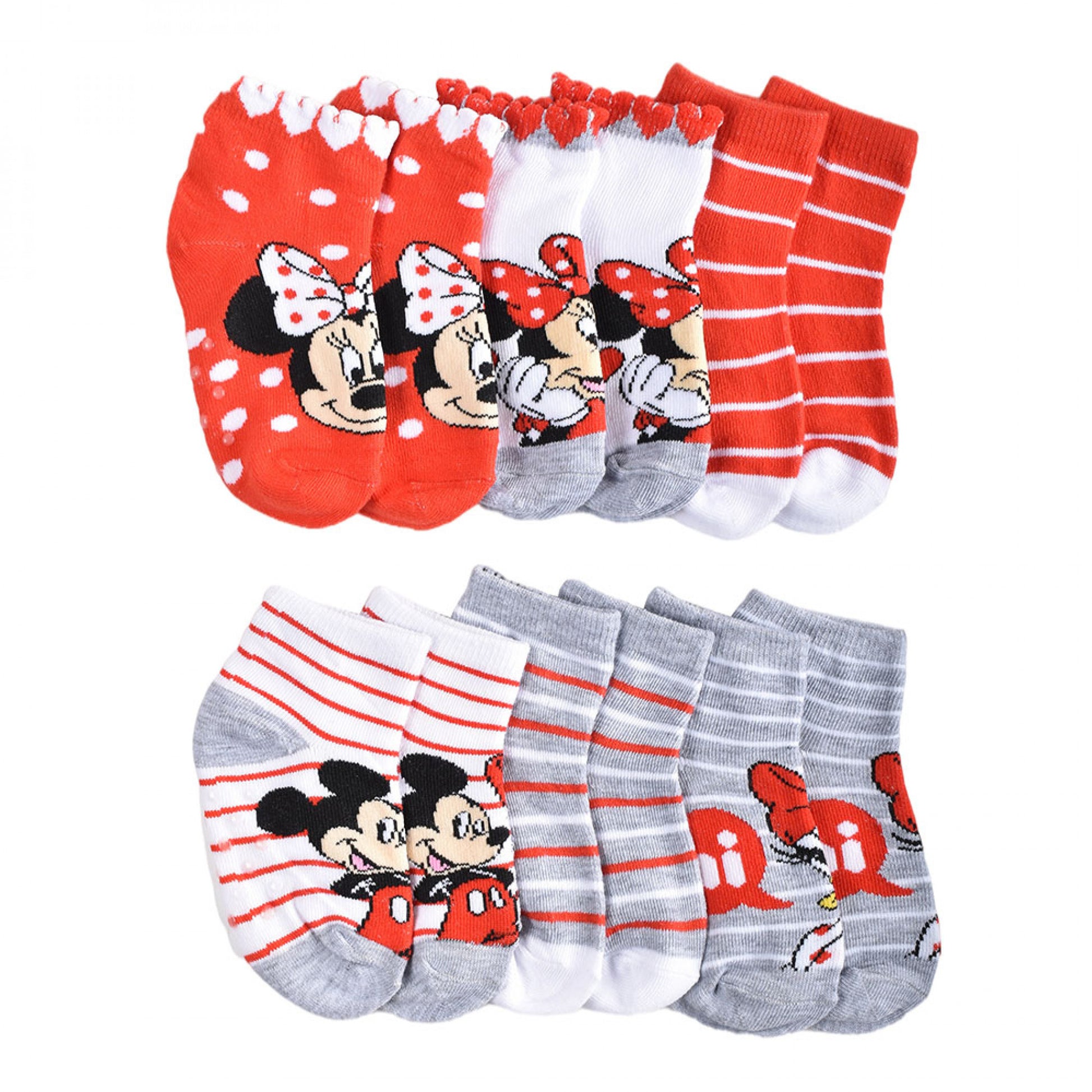 title:Disney Minnie Mouse and Daisy Duck Baby Girl Crew Socks 6-Pack;color:Multi-Color