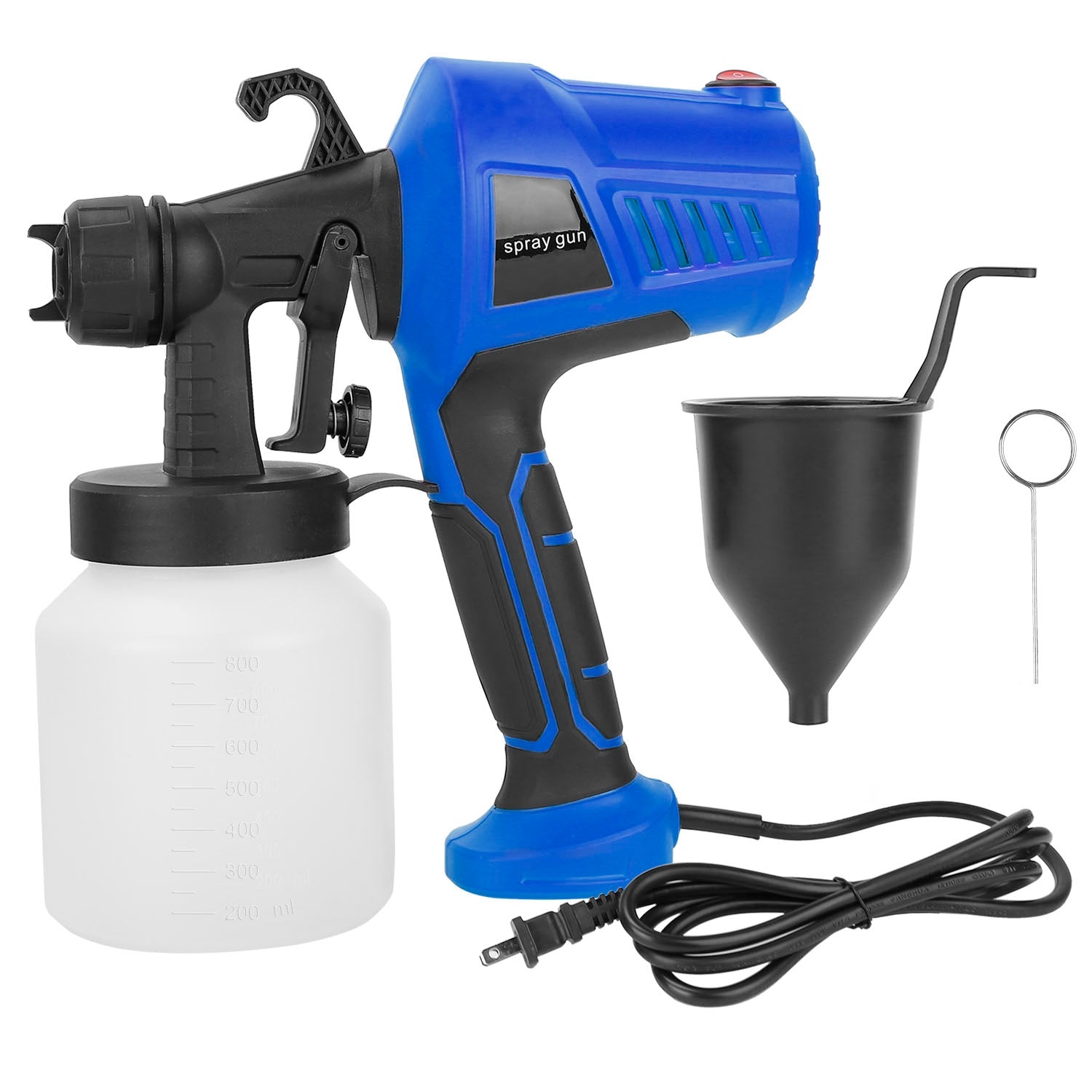 title:700W Electric Paint Sprayer Handheld HVLP Spray Painter Painting Spray Gun For Fences Brick Walls w/ 3 Spray Patterns 800ML Detachable Cup;color:Blue