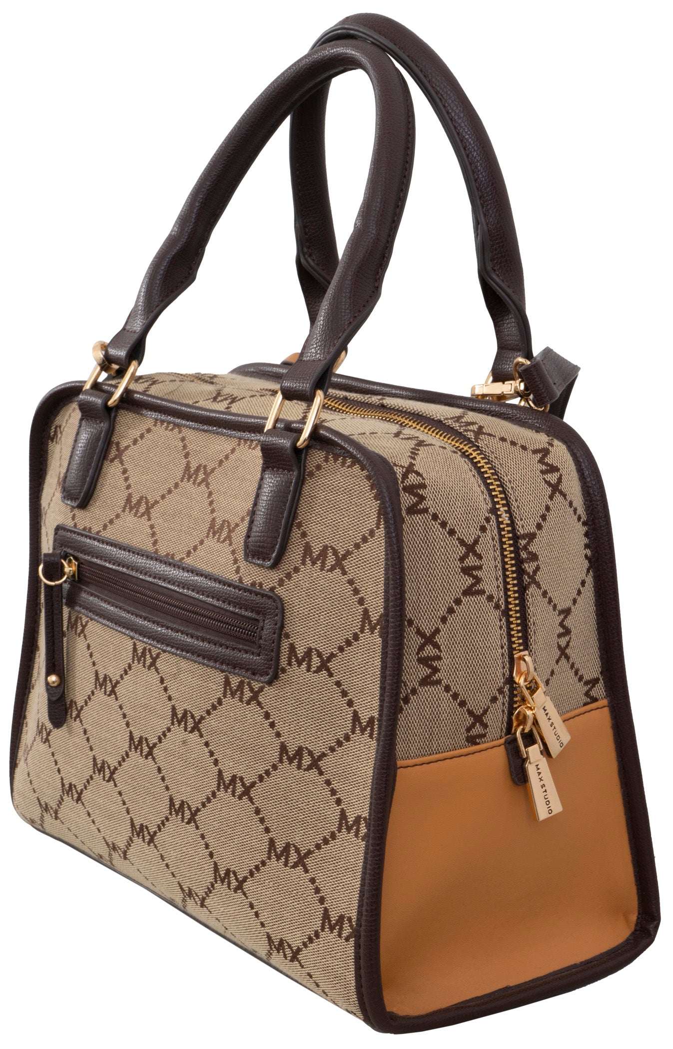 Max Studio Signature Jacquard Satchel Bag with Adjustable Crossbody Strap