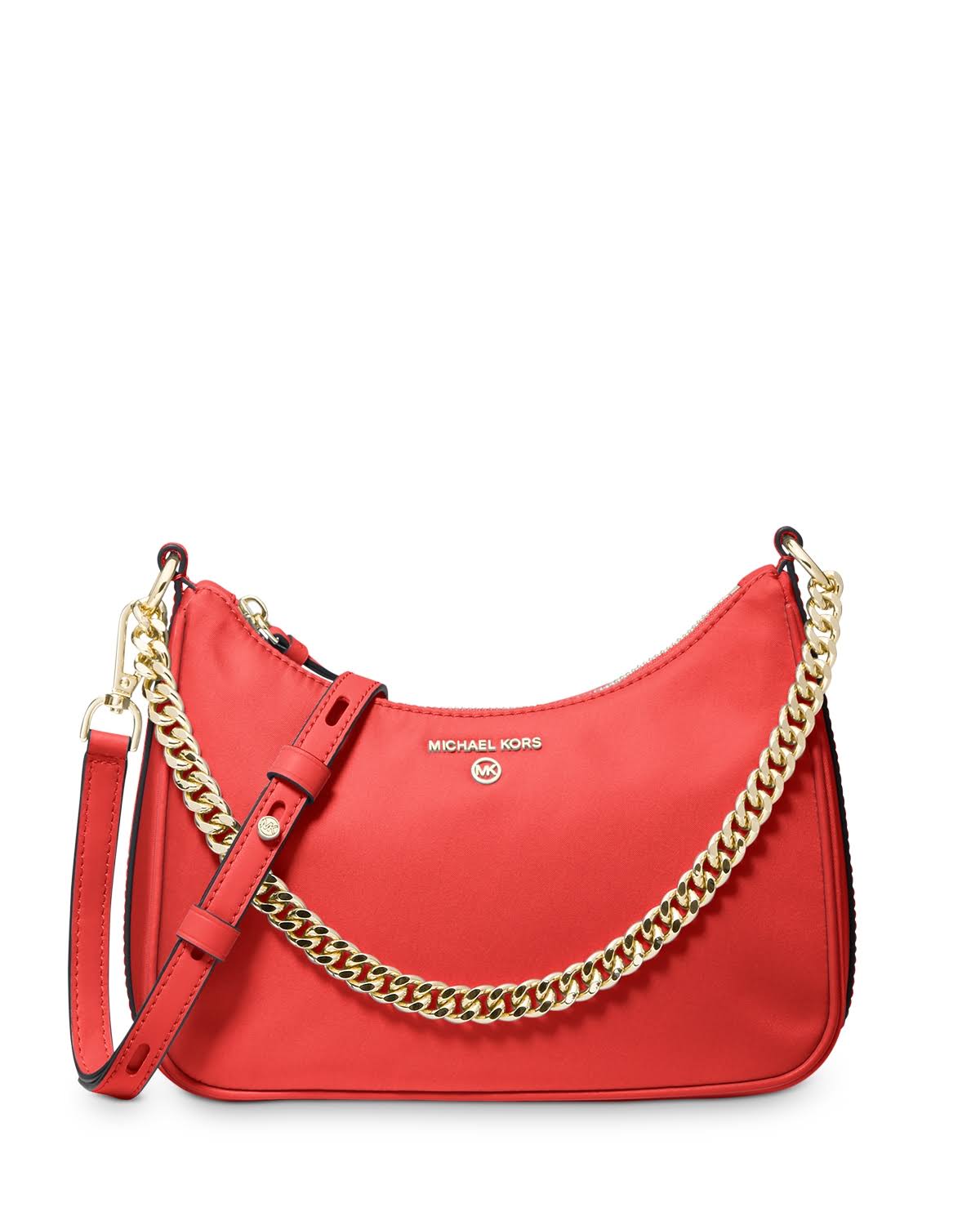 title:Michael Kors Women's Sangria Jet Set Charm Medium Convertible Pouchette Crossbody;color:Sangria