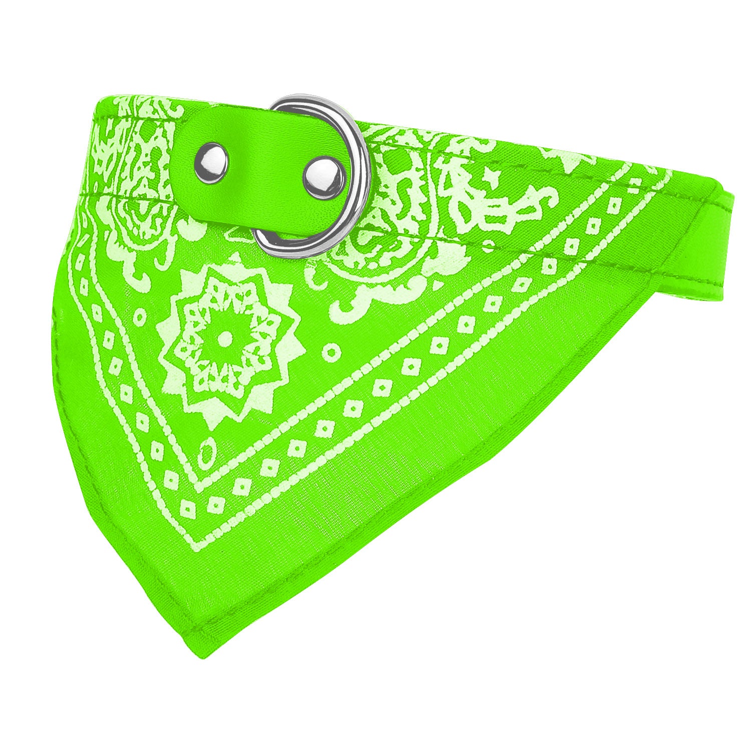 title:Adjustable Bandana Leather Pet Collar Triangle Scarf;color:Green