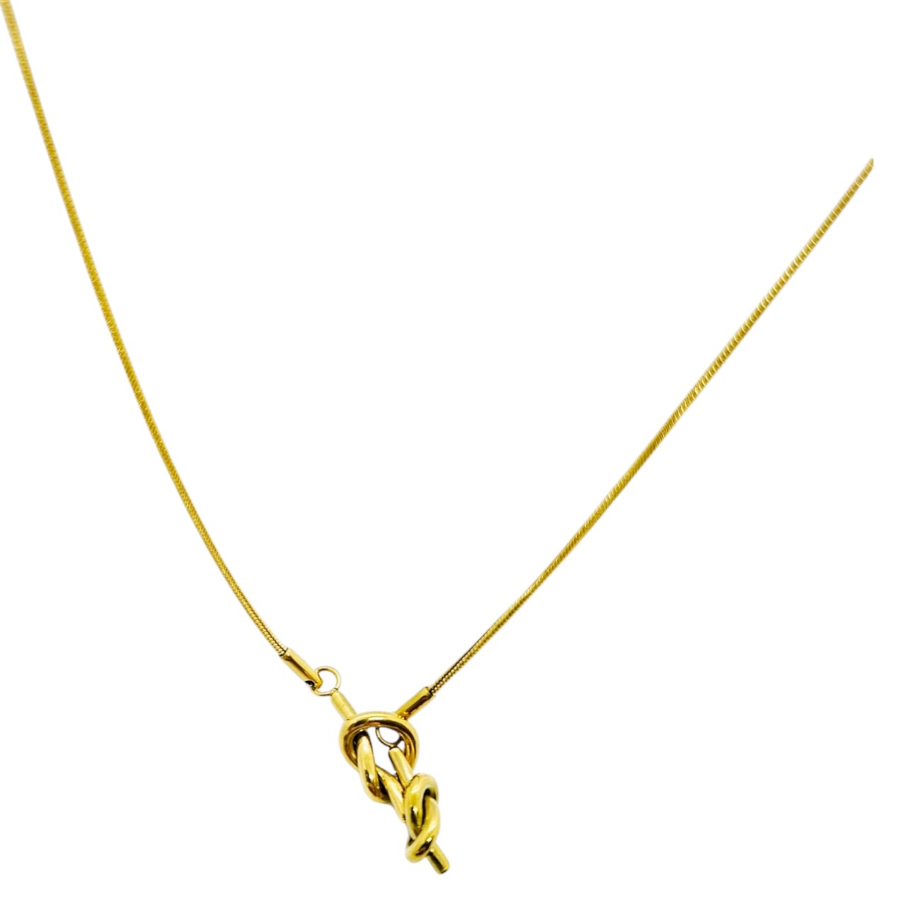 title:Lariat Love Knot Necklace;color:Gold