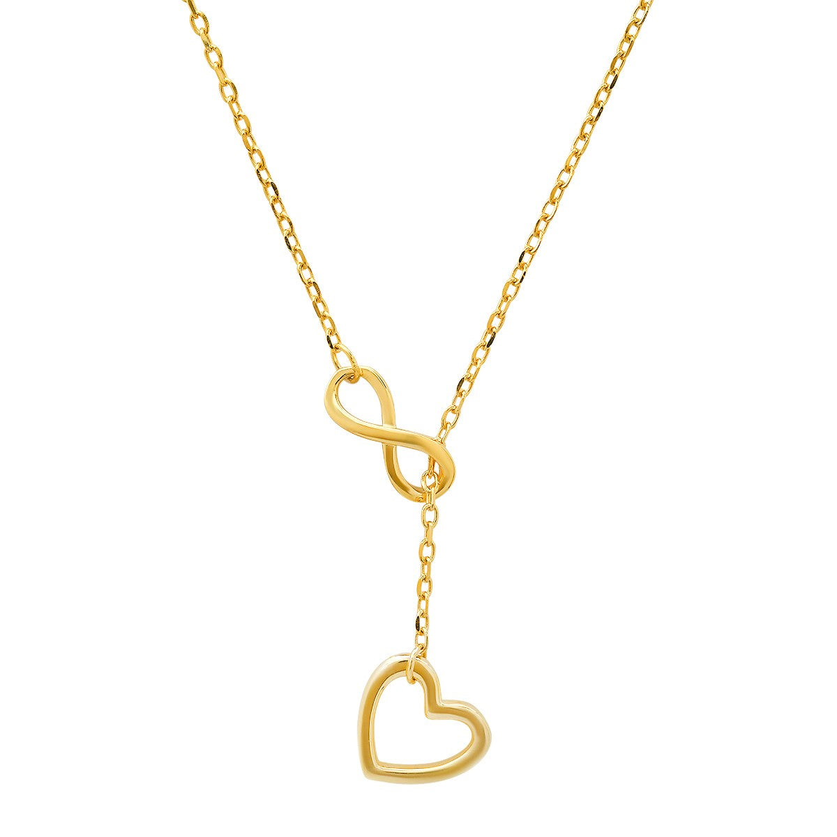 Sterling Silver Infinity Heart Y Necklace - Ruumur