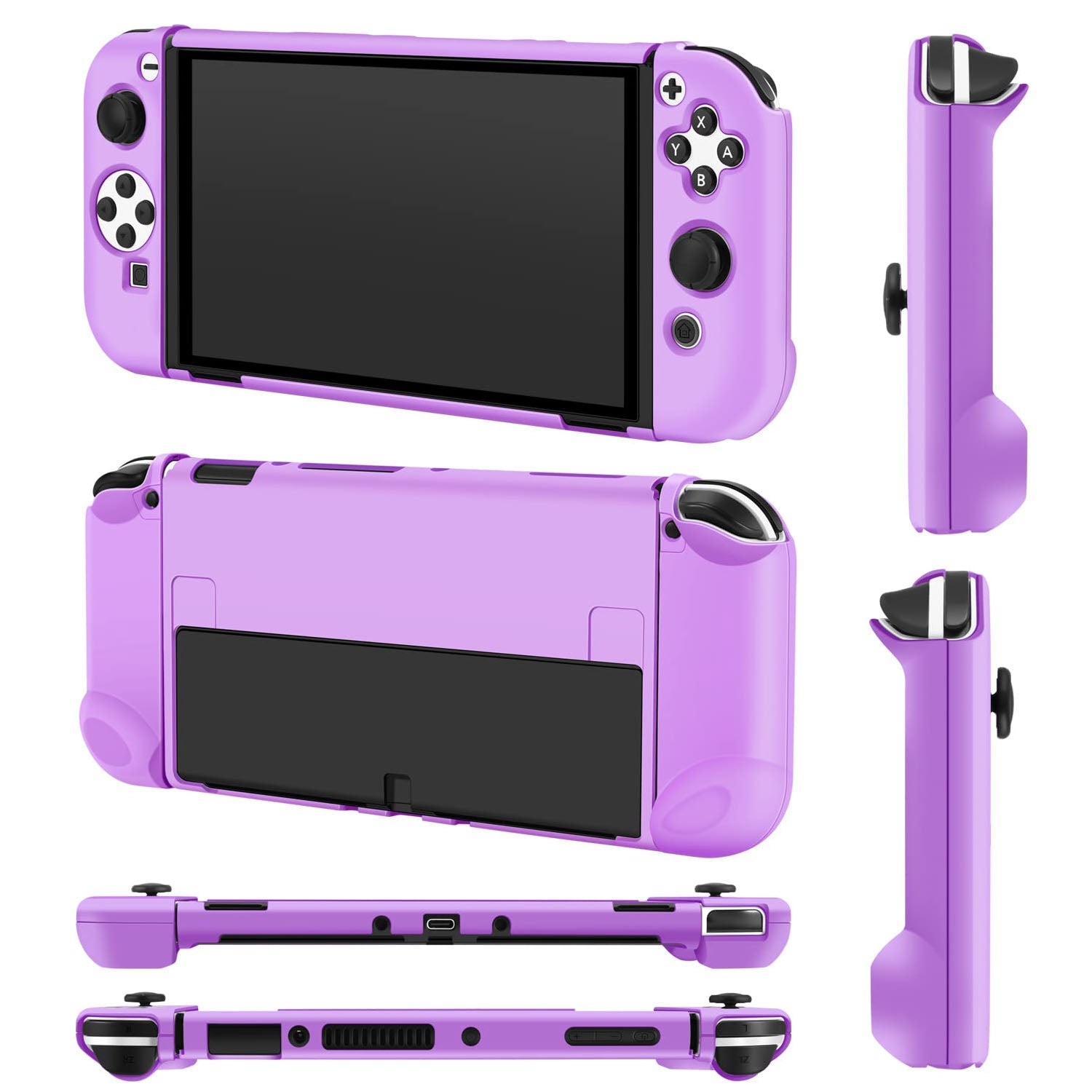 title:Fresh Fab Finds Protective Shell Cover Hard Dockable Case Fit For Nintendo Switch OLED Joy Con Shell;color:Purple