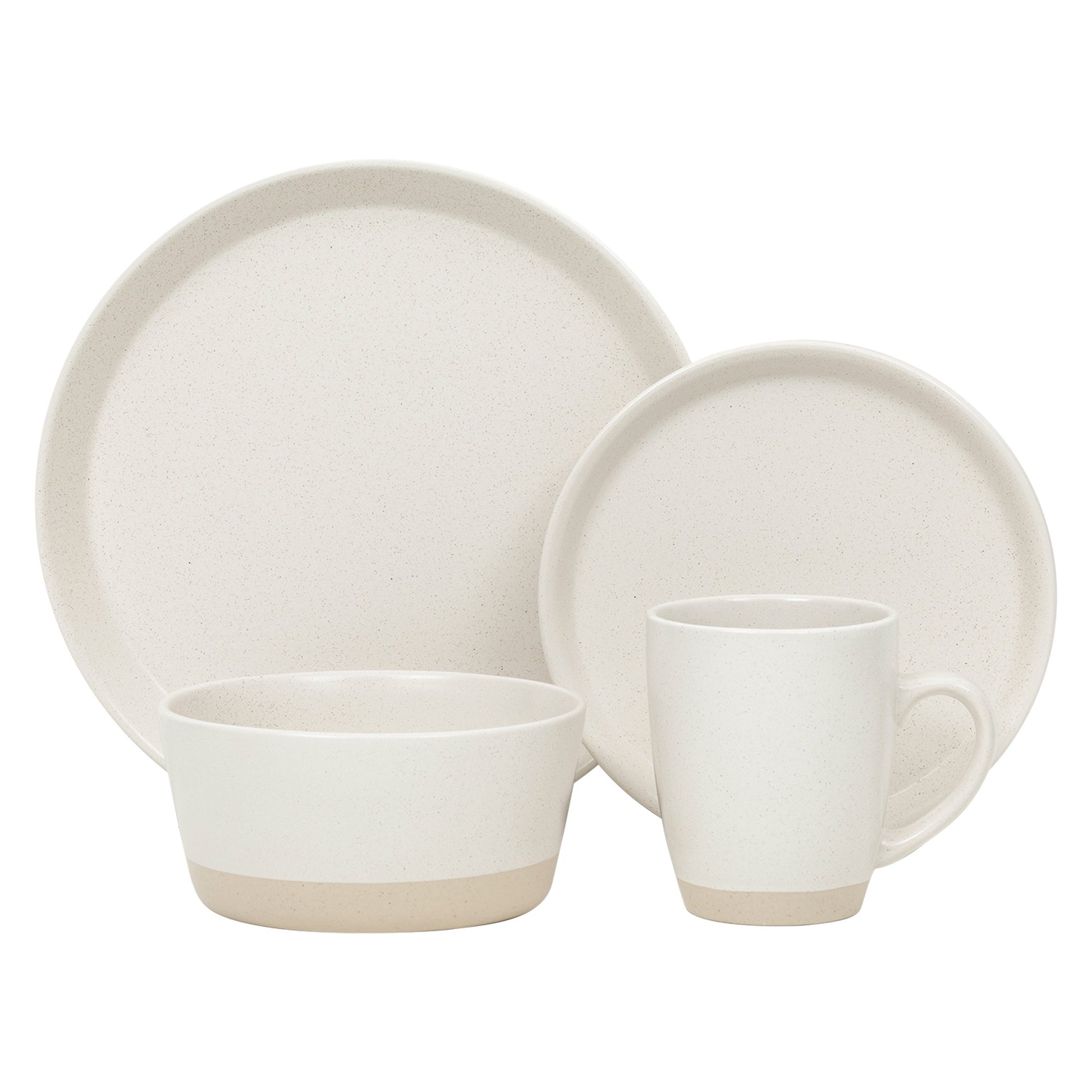 title:Safdie & Co. Dinnerset 16PC 2 Tone Cream;color:Cream