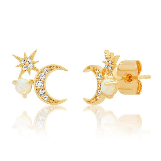 title:Starburst Moon Opal Studs;color:Gold/OP16