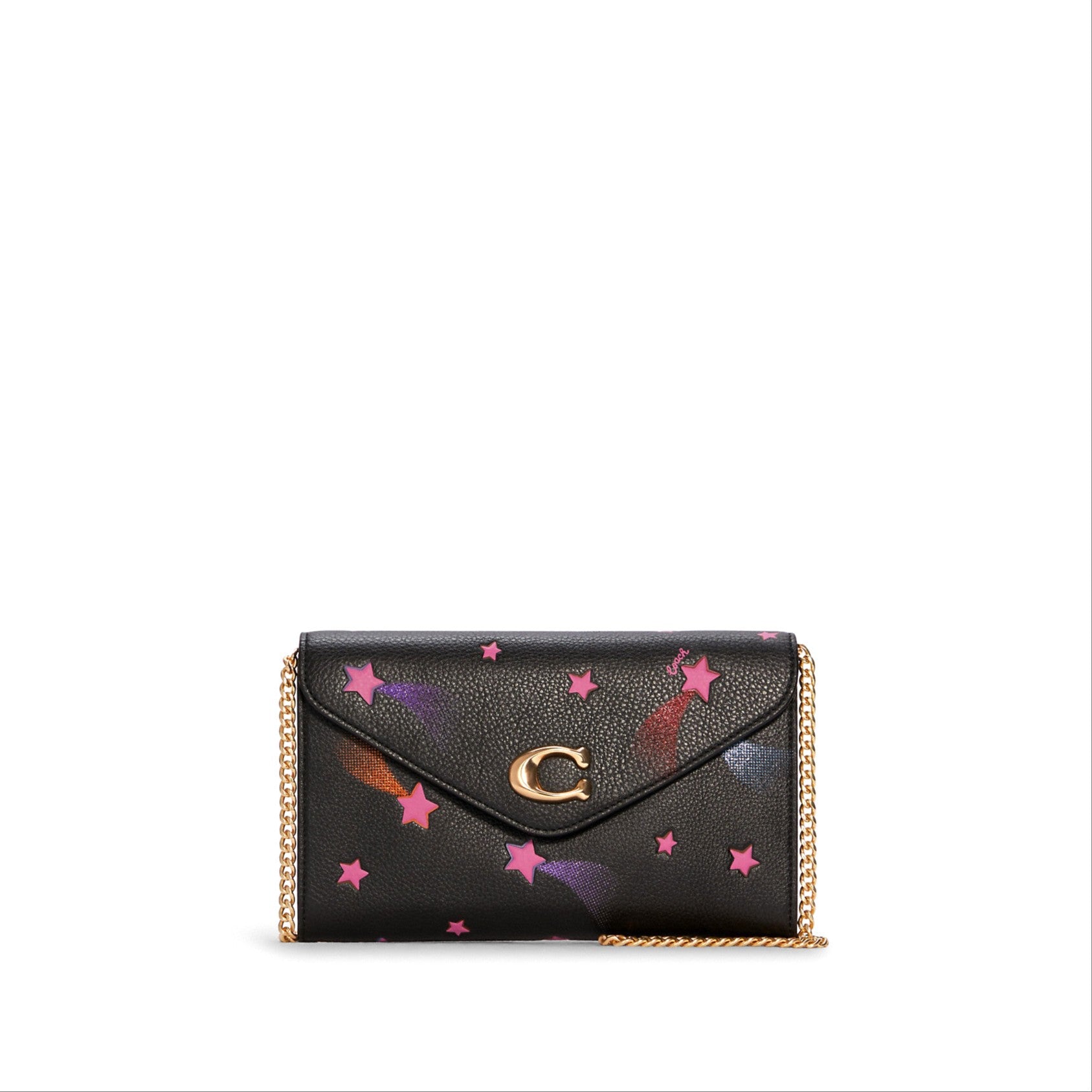 title:Coach Women's Black Multi Tammie Clutch Crossbody With Disco Star Print;color:Black Multi