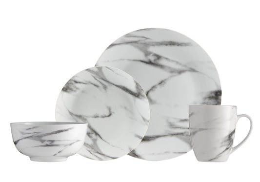 title:Safdie & Co. Dinnerset 16PC Coupe Marble;color:Marble