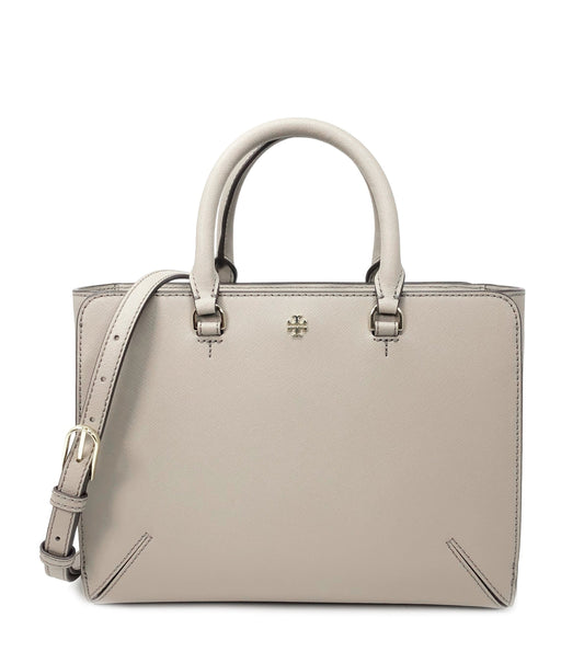 title:Tory Burch French Gray Emerson Small Zip Tote;color:French Gray