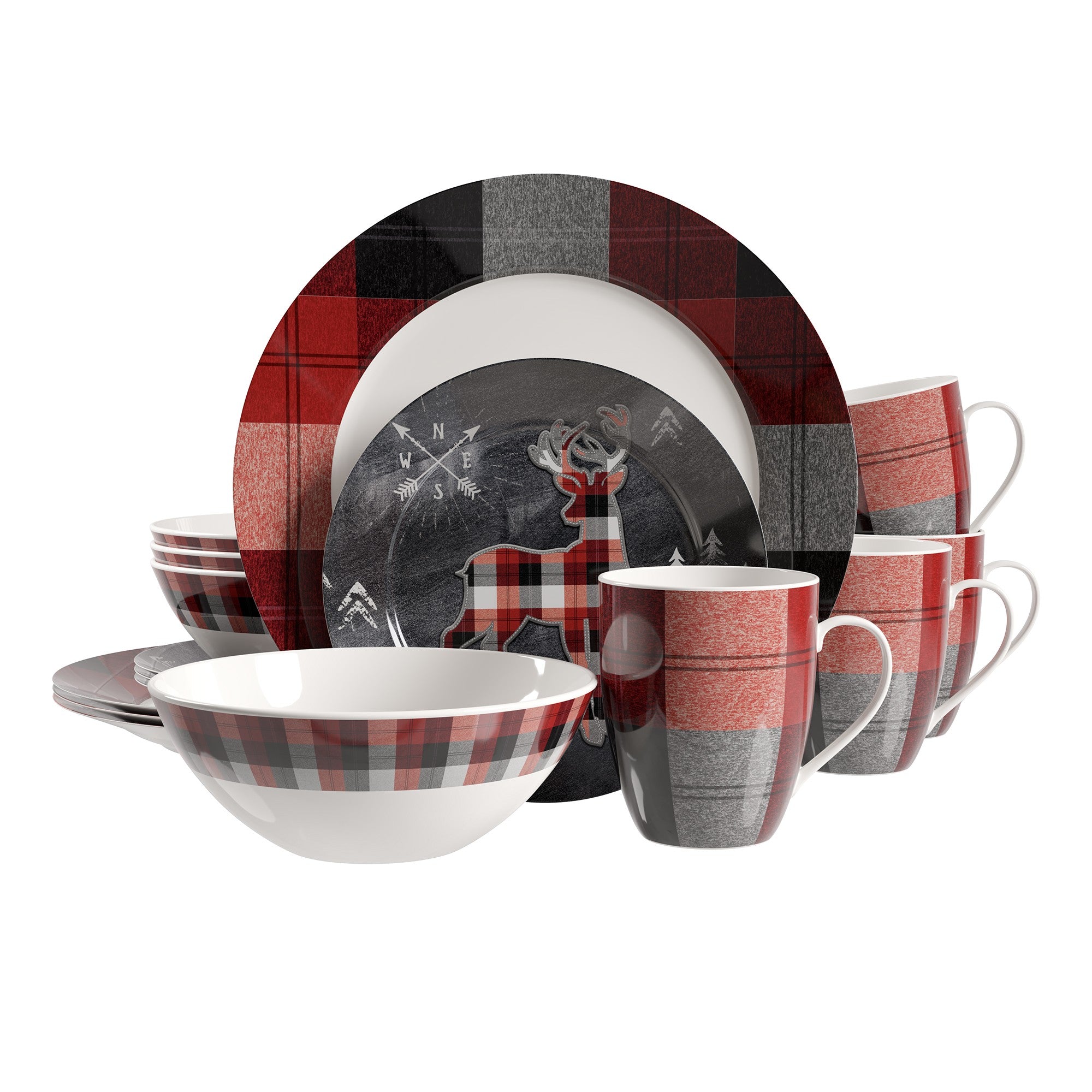 title:Safdie & Co. Luxury Premium Porcelain Dinnerset 16 Piece Set Banff;color:Multi
