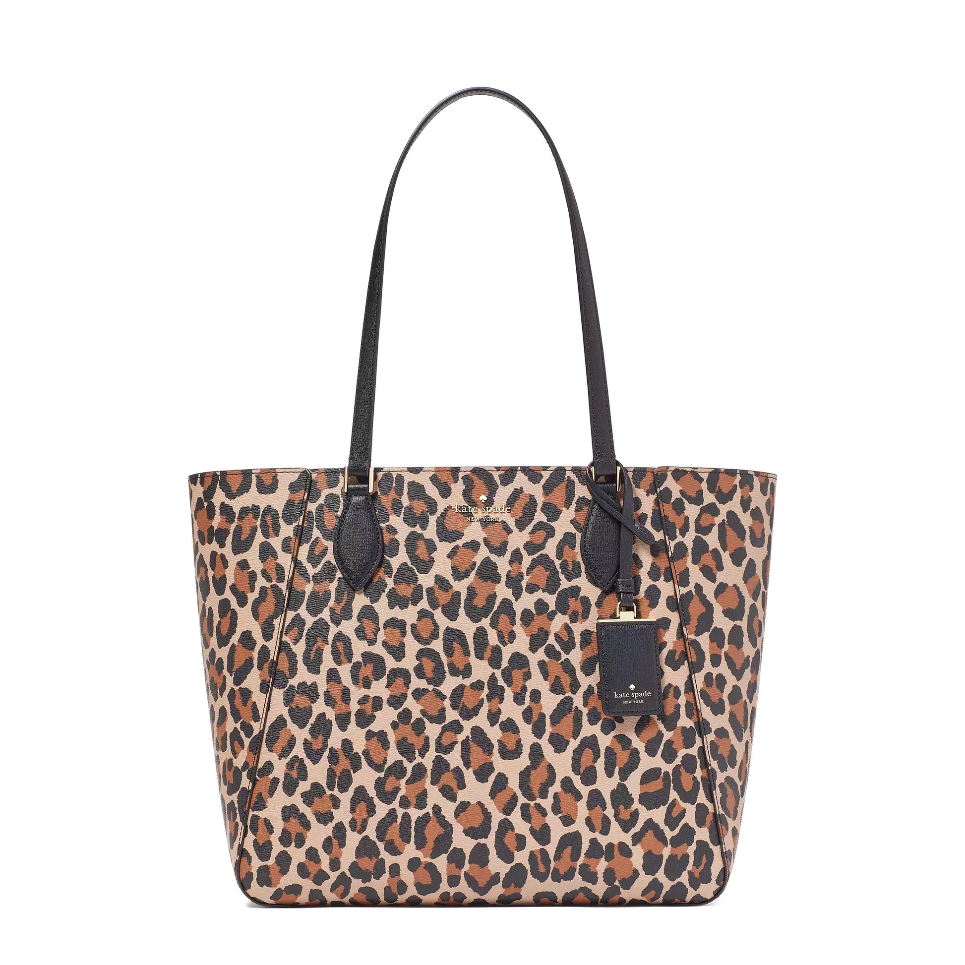 title:Kate Spade Women's Poppy Spotted Leopard Tote;color:
Brown Multi