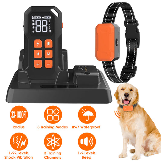 title:Fresh Fab Finds 2 In 1 Wireless Electric Dog Fence With Training Collar IP67 Waterproof Pet Beep Vibration Shock Boundary Containment System for Small Medium Large Do;color:not applicable