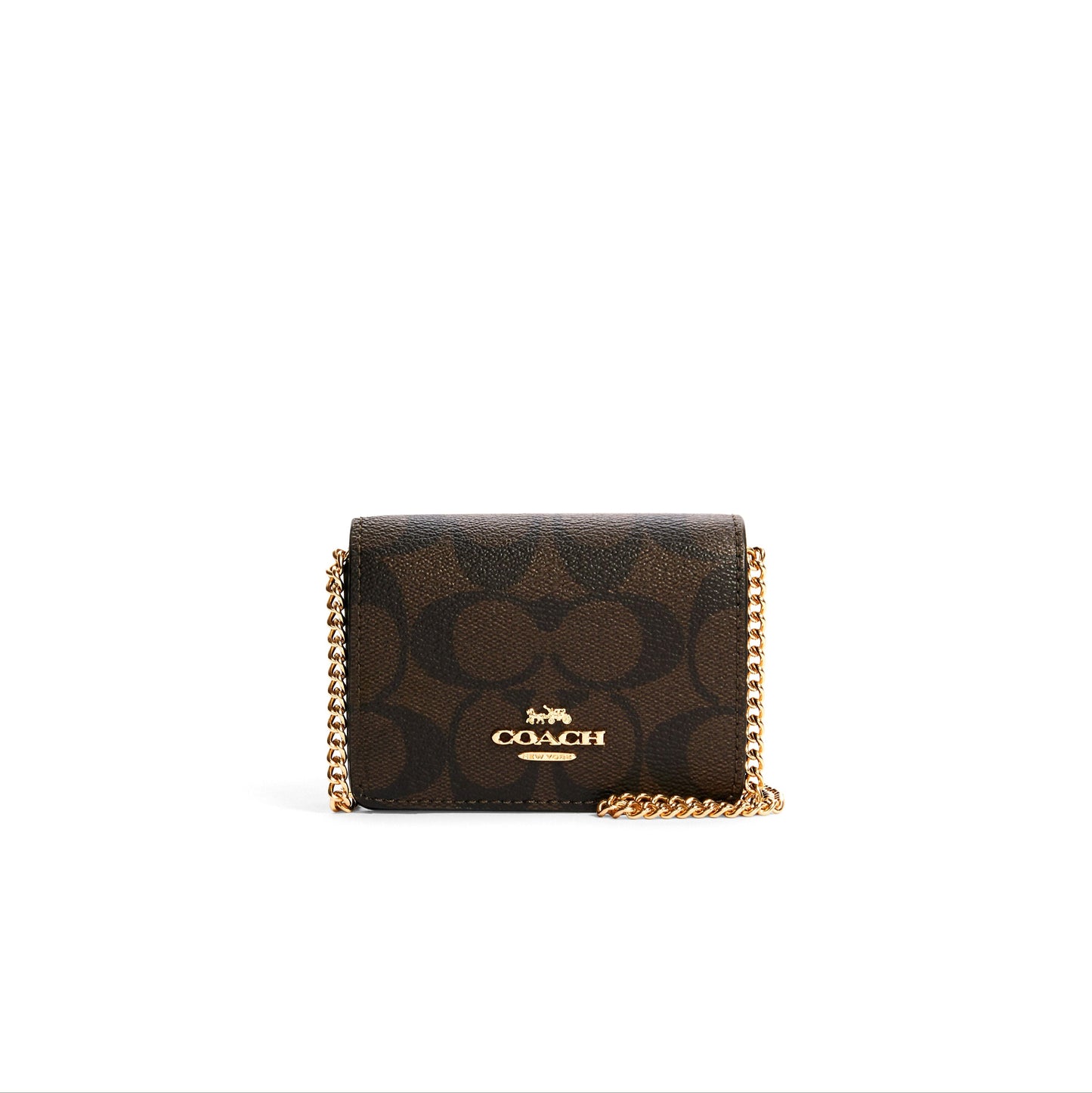 Coach Mini Wallet On A Chain In Signature Canvas