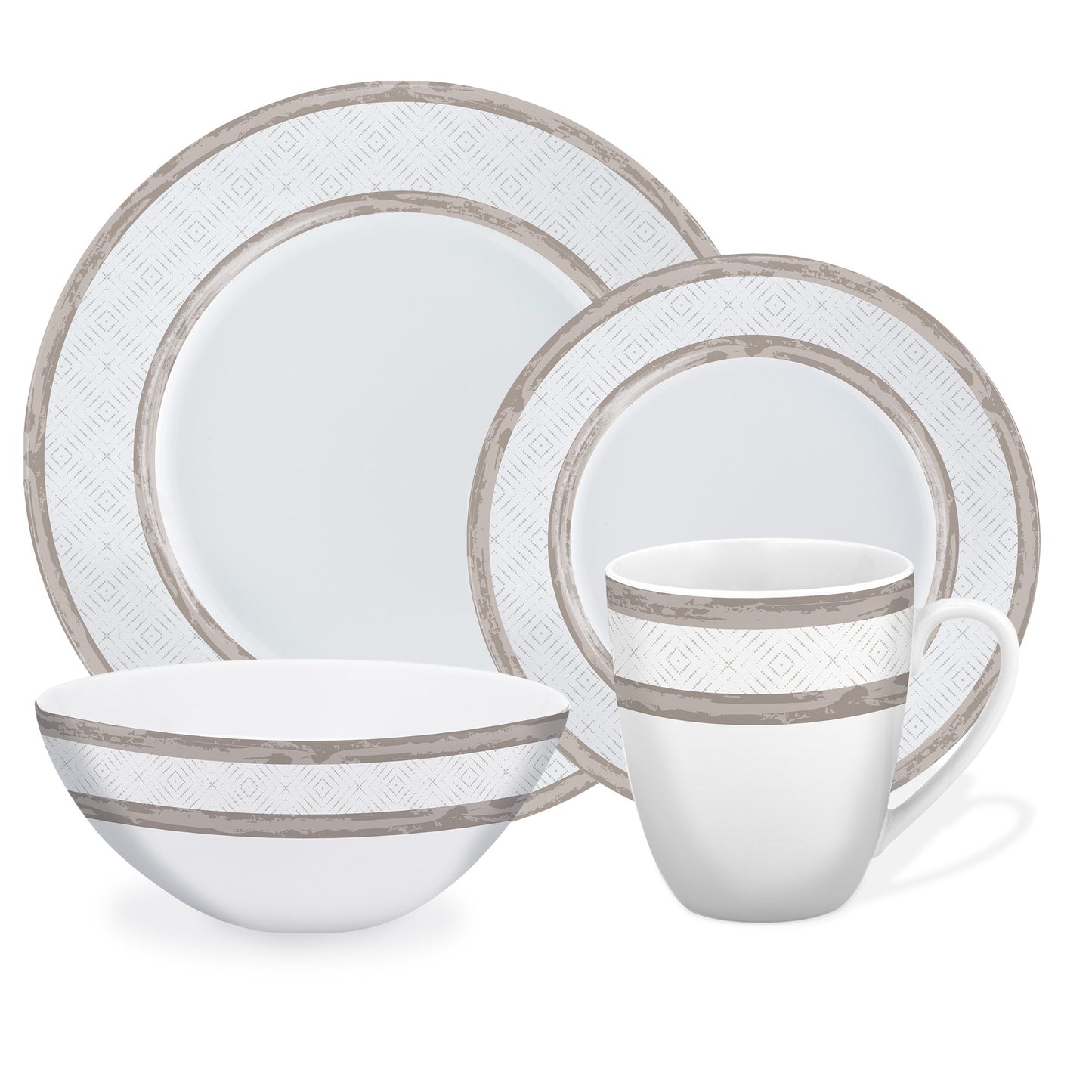 Safdie & Co. Luxury Premium Porcelain Dinnerset 16 Piece Set Newport