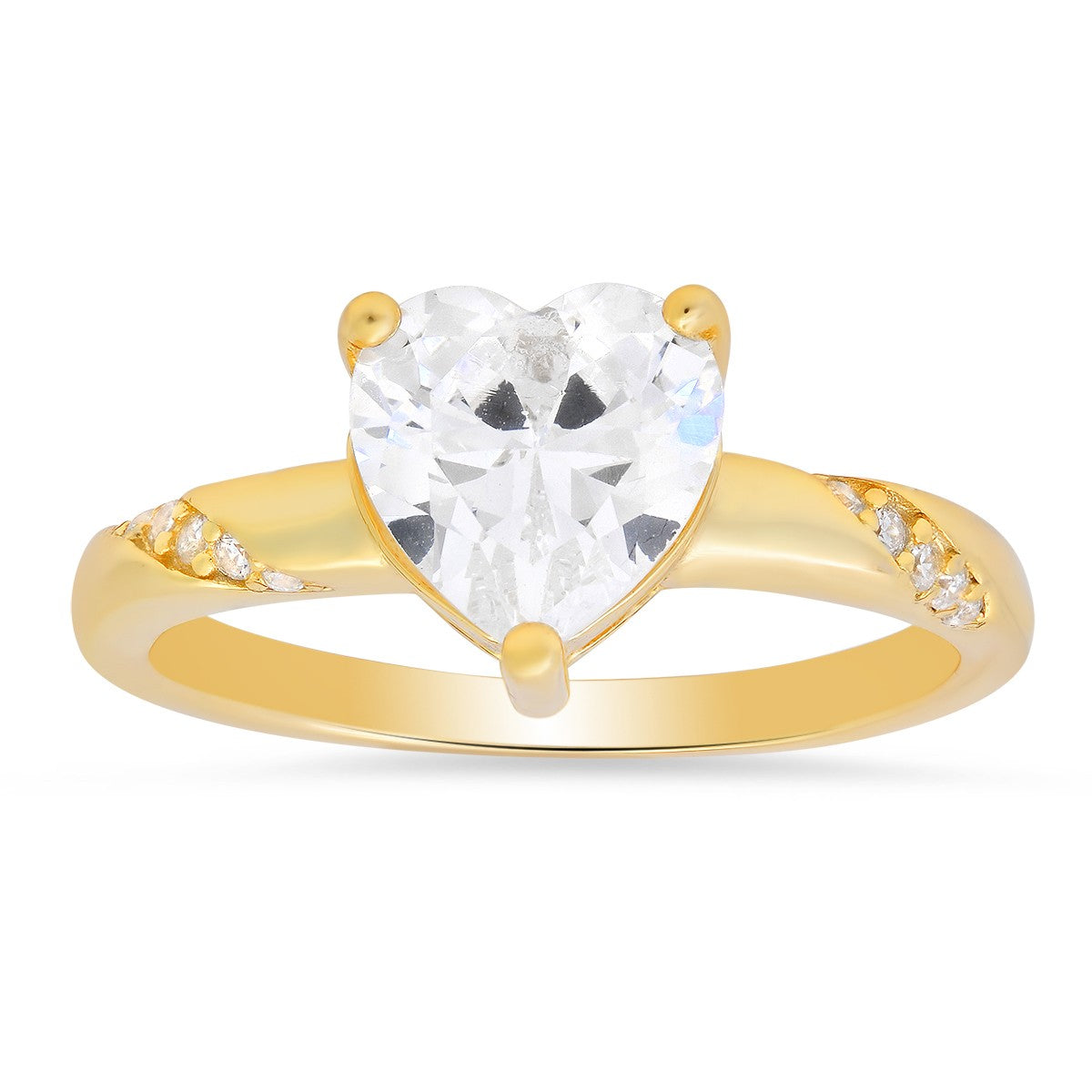 Sterling Silver Heart-cut CZ Ring - Ruumur