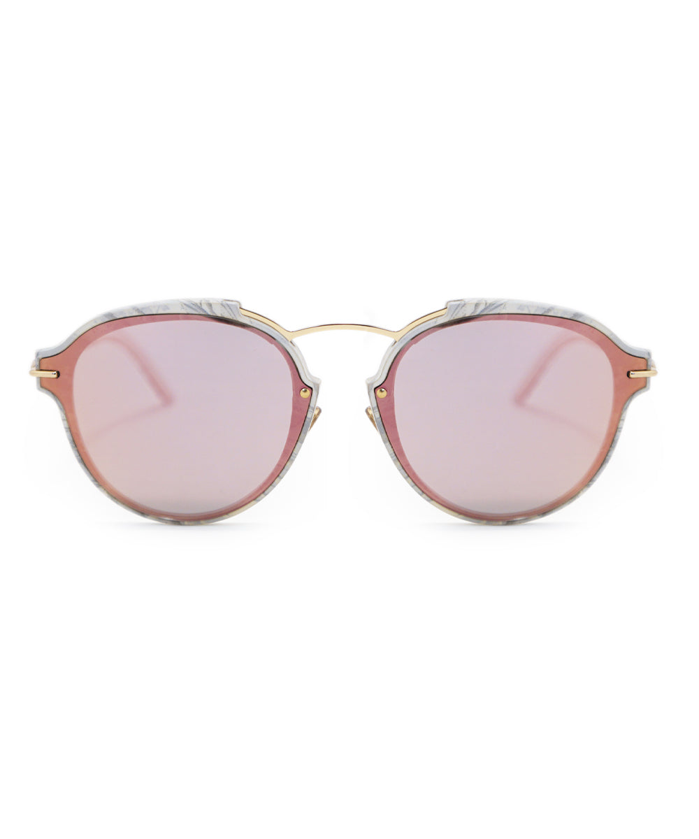 title:Dior Round Sunglasses Eclat GBZ0J 60;color:White