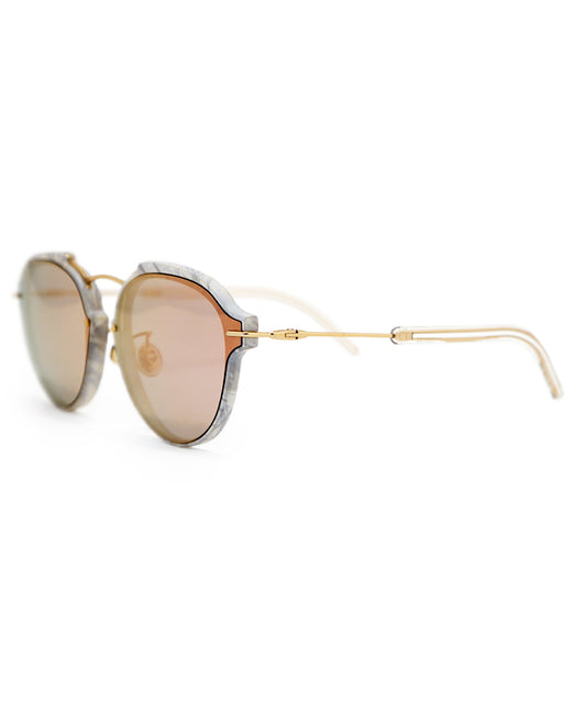 title:Dior Round Sunglasses Eclat GBZ0J 60;color:White