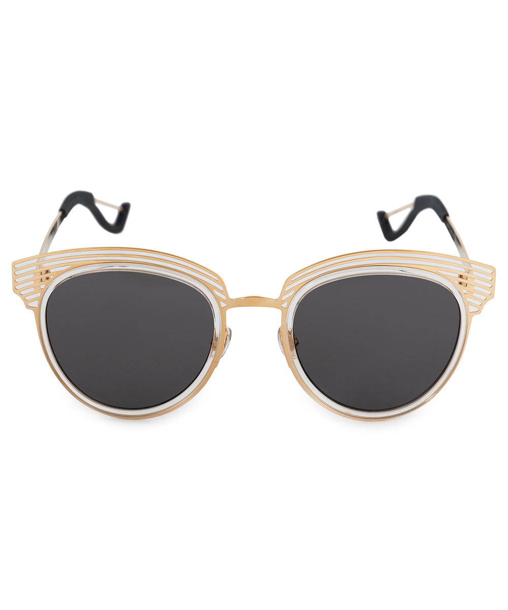 title:Christian Dior Enigme 000Y1 51 Cat Eye Sunglasses;color:Gold